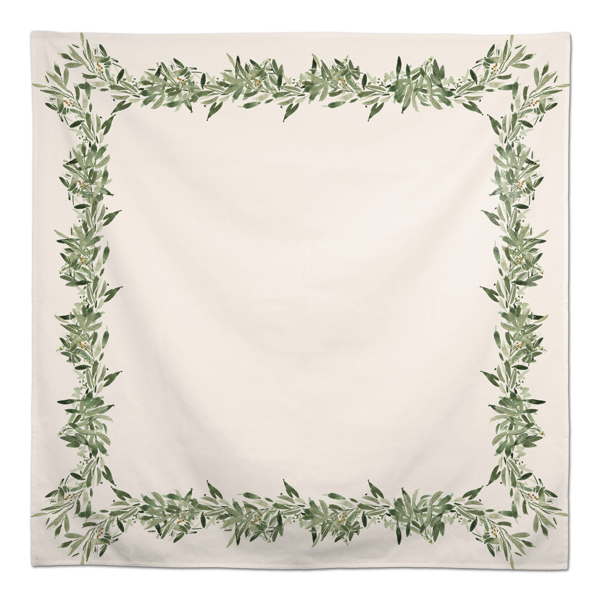 58&#x22; Watercolor Leaf Garland Tablecloth