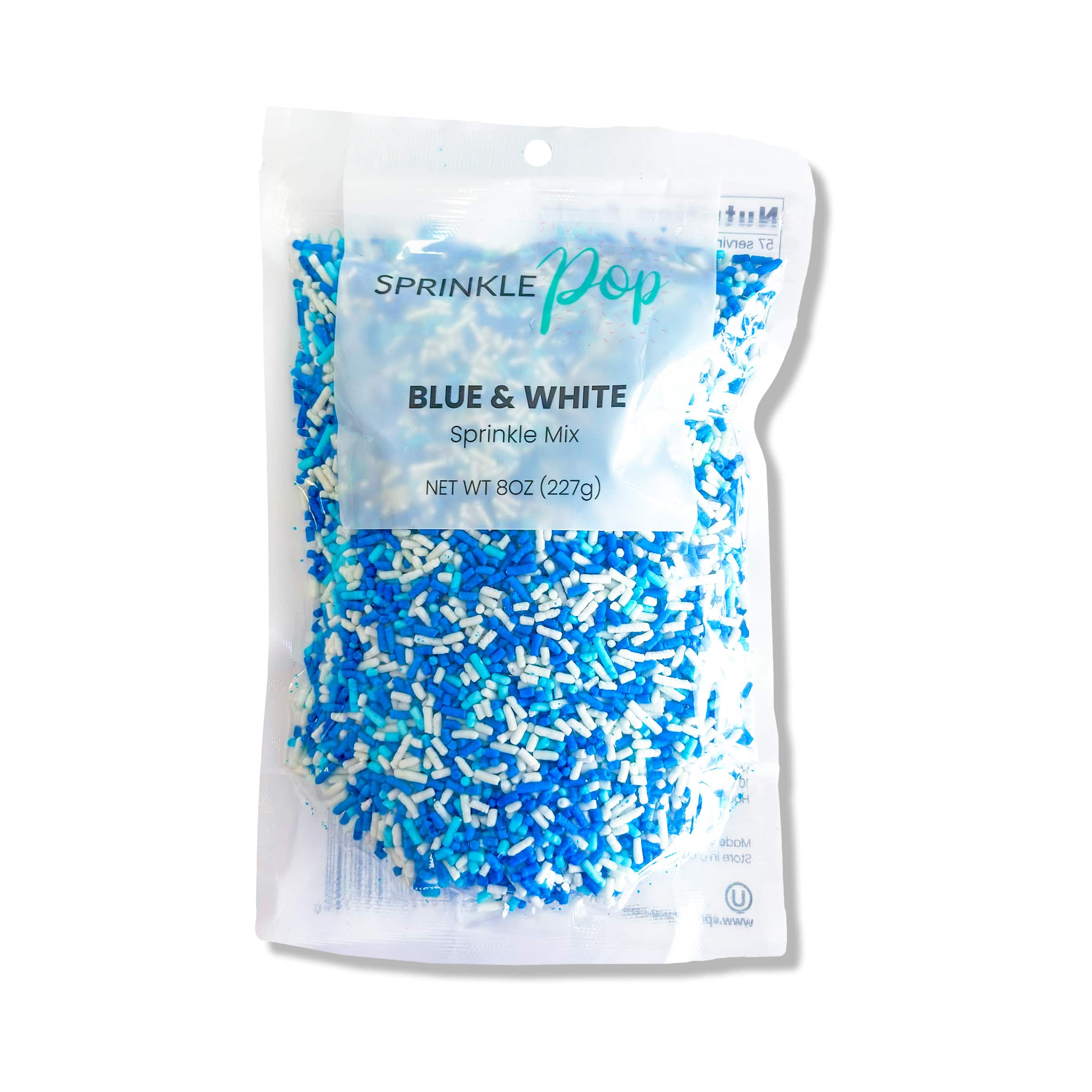 Sprinkle Pop 8oz. Blue &#x26; White Sprinkle Mix