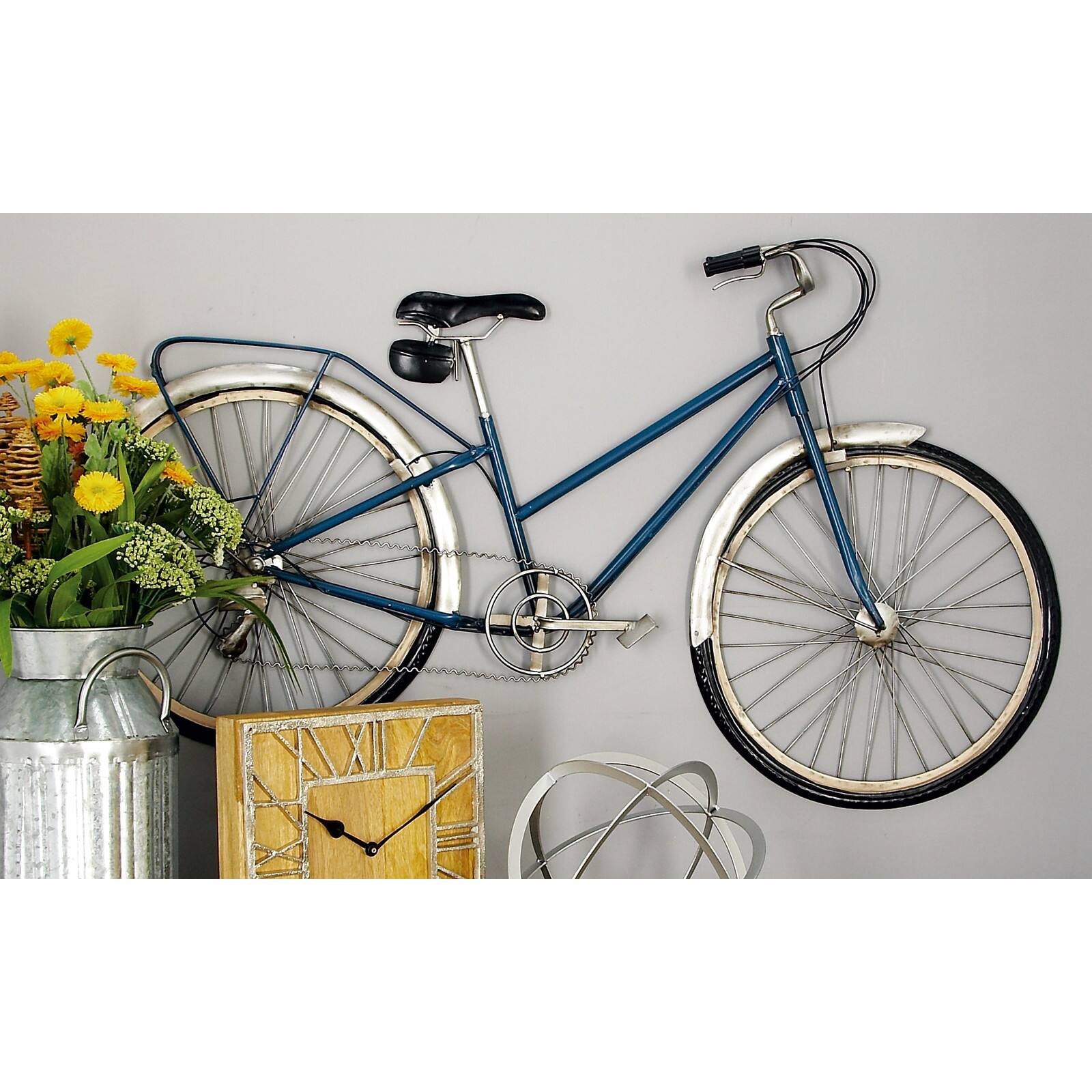 Blue Bicycle Metal Vintage Wall D&#xE9;cor