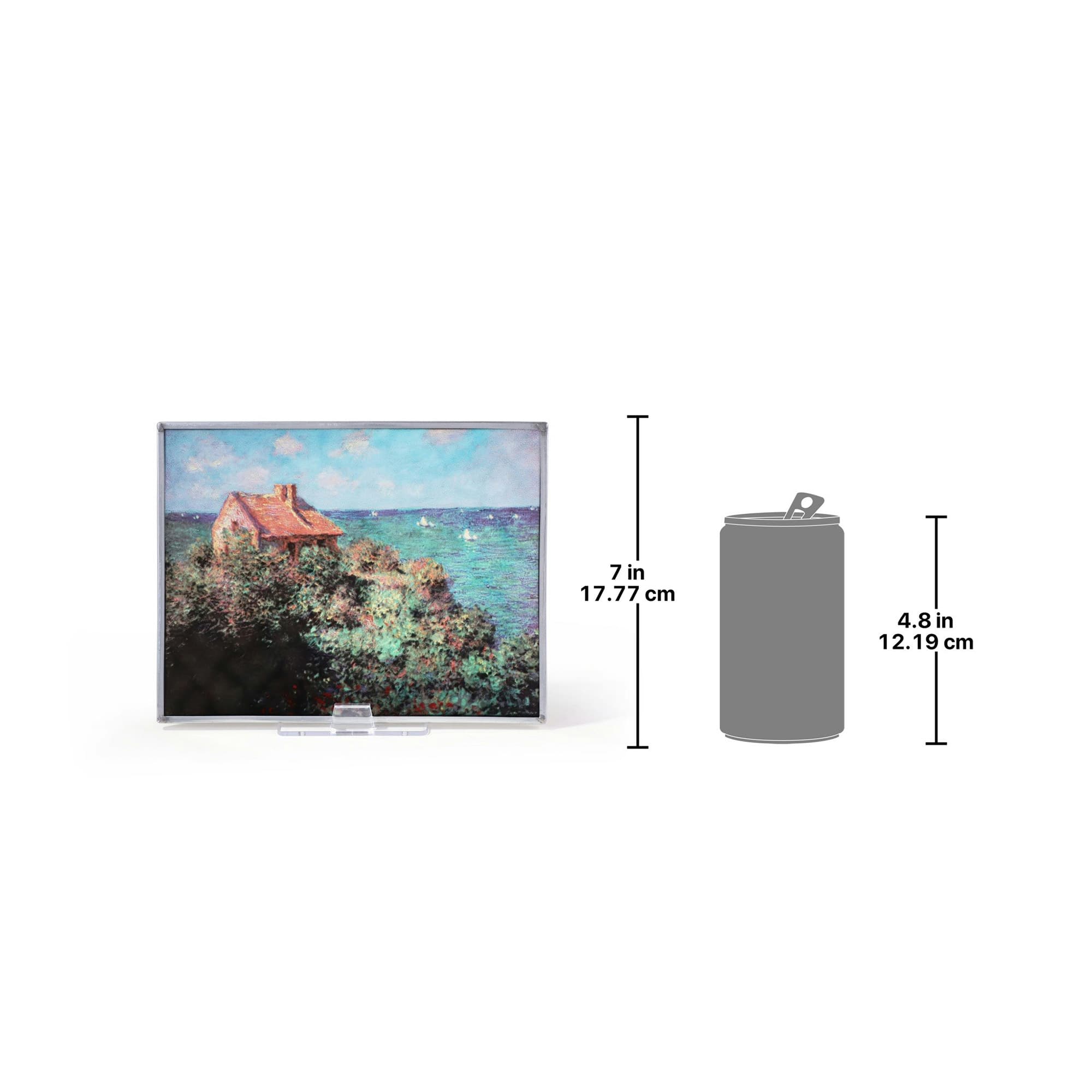 Design Toscano Fisherman&#x27;s Cottage on the Cliffs at Varengeville 1882 Art Glass Panel