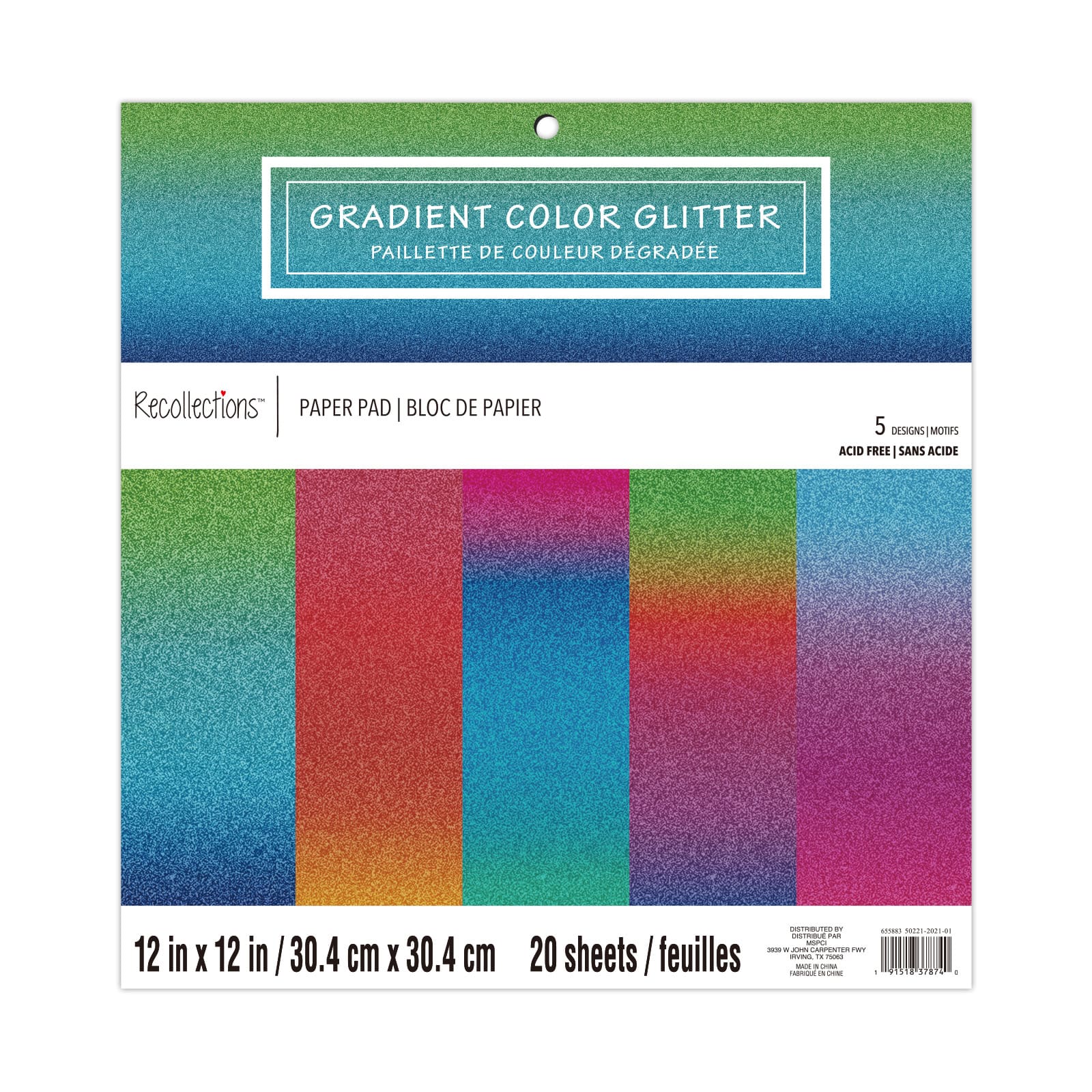 12x12 cardstock shop multi-colored gradient - glitter cardstock