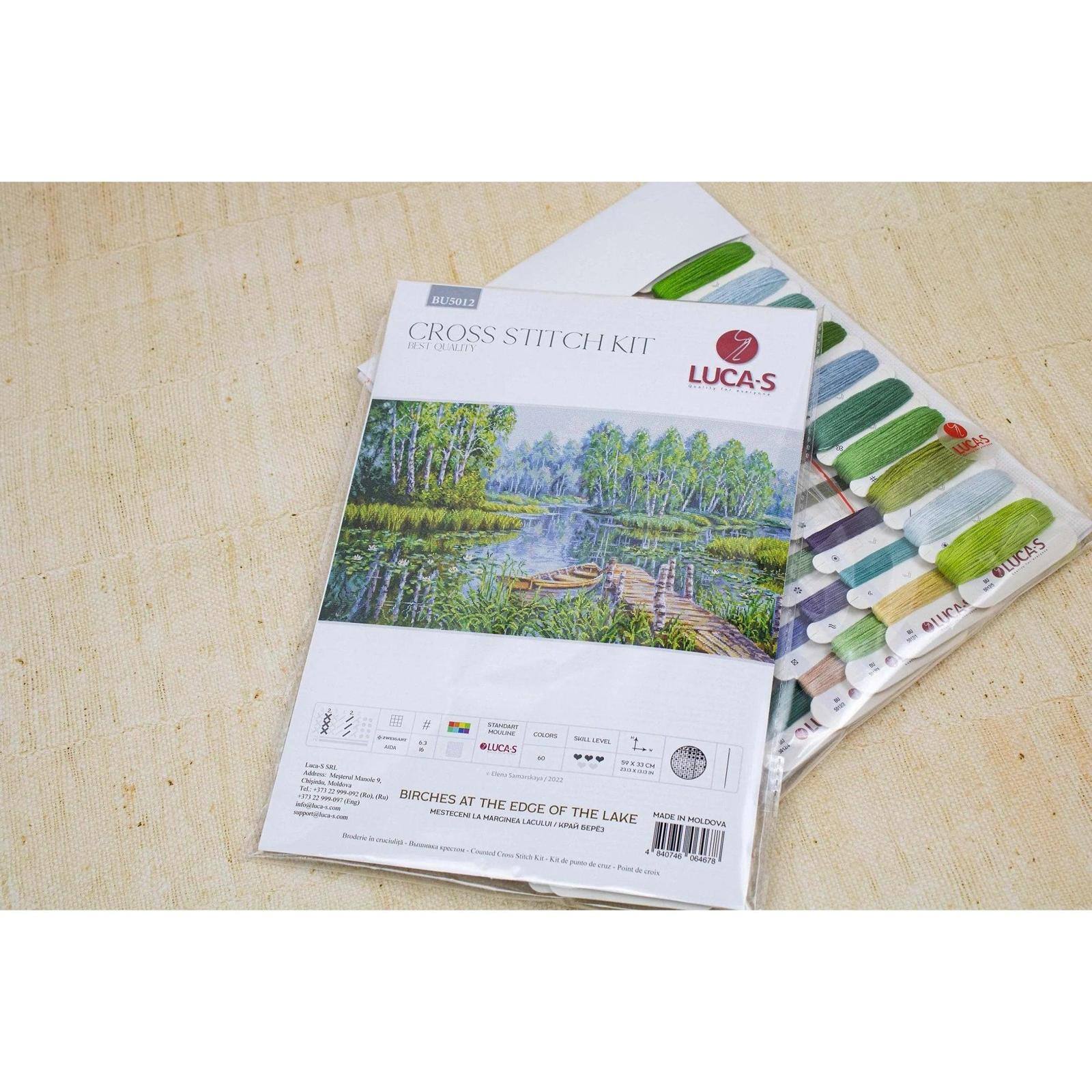 Luca-S Birches at the Edge of the Lake Counted Cross Stitch Kit