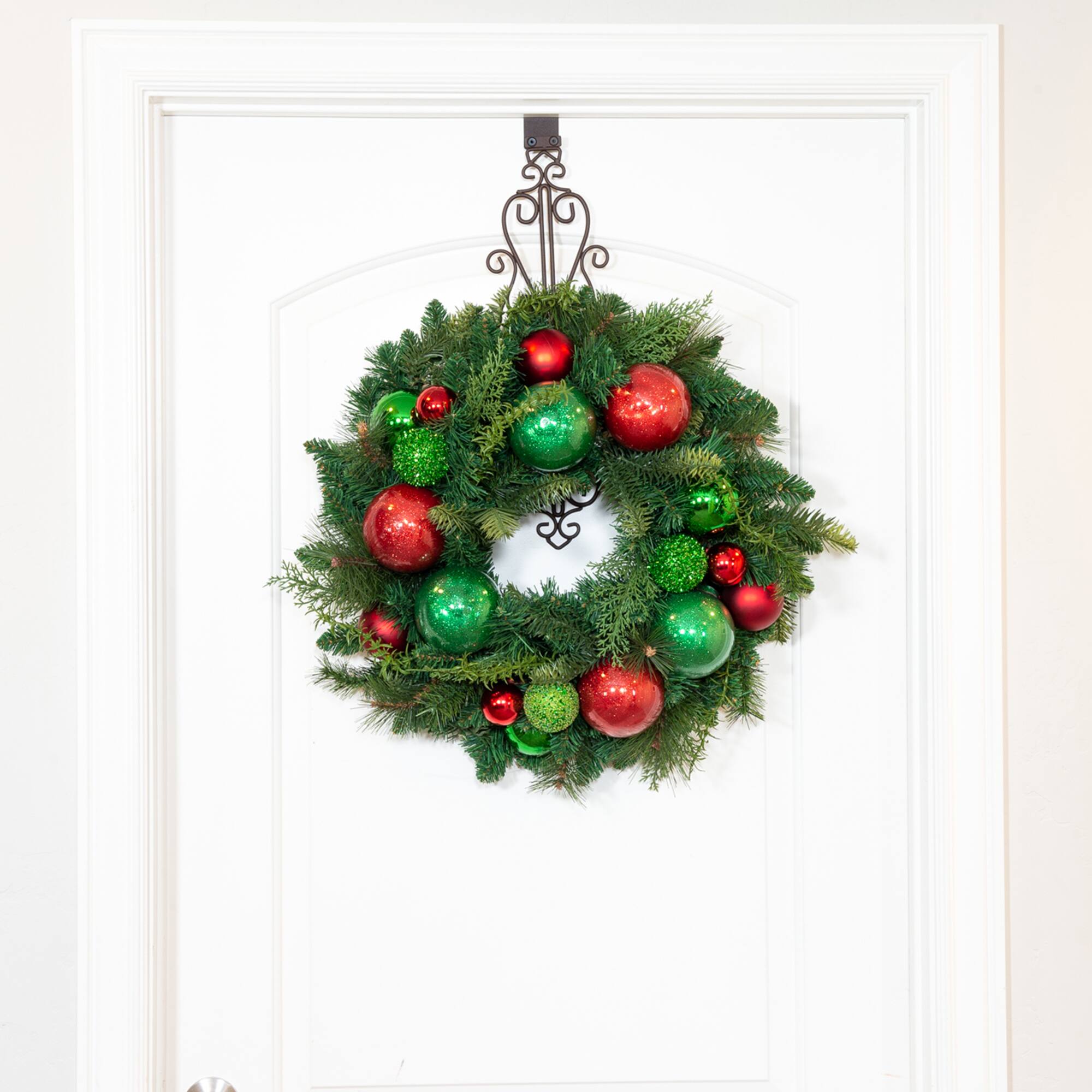 Village Lighting 24" Pre-Lit Christmas Cheer Wreath, Clear LED Lights