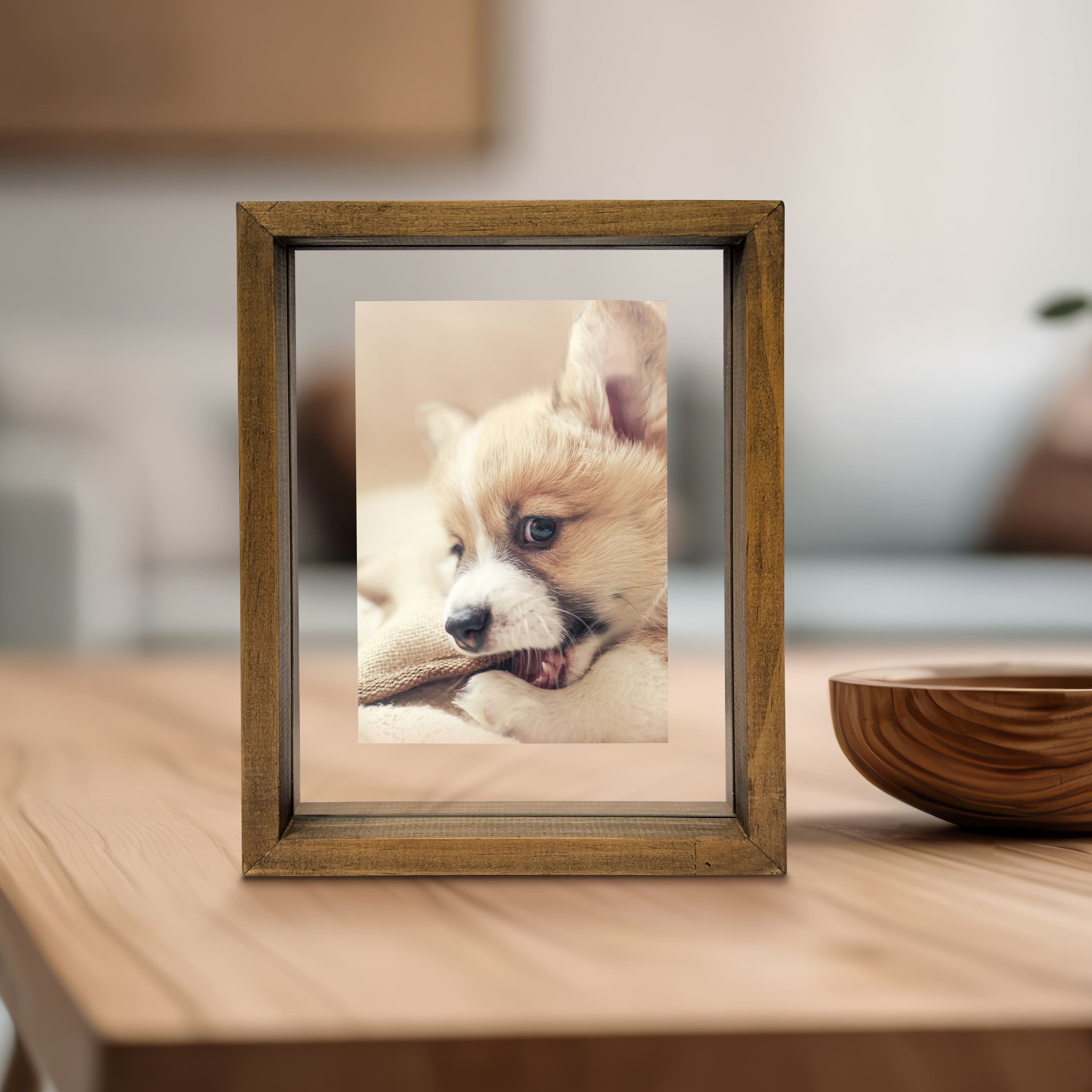 Expressions&#x2122; Brown Linear Wood Float Frame by Studio D&#xE9;cor&#xAE;
