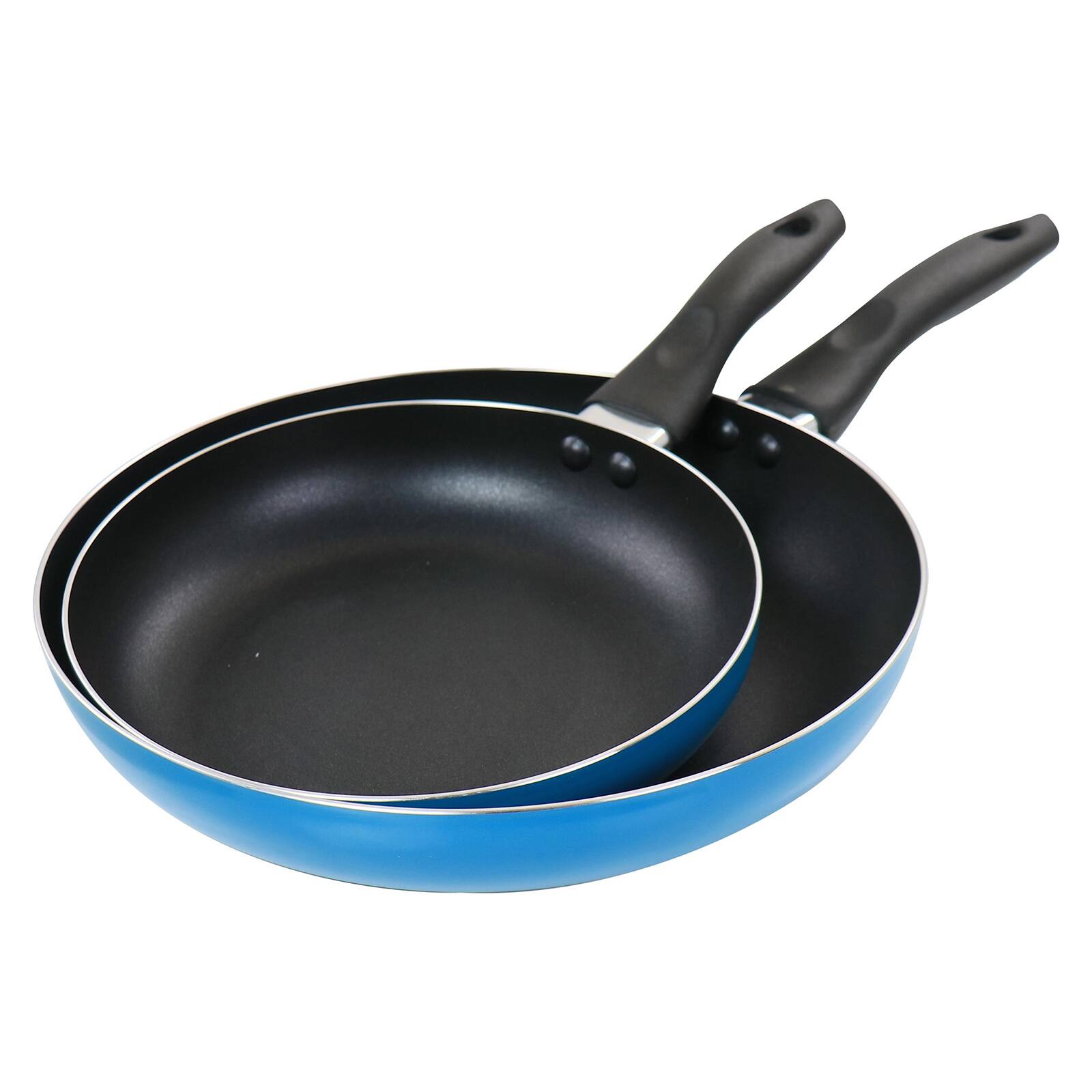 Gibson Home® 8" & 10'' Blue Aluminum Frying Pan Set