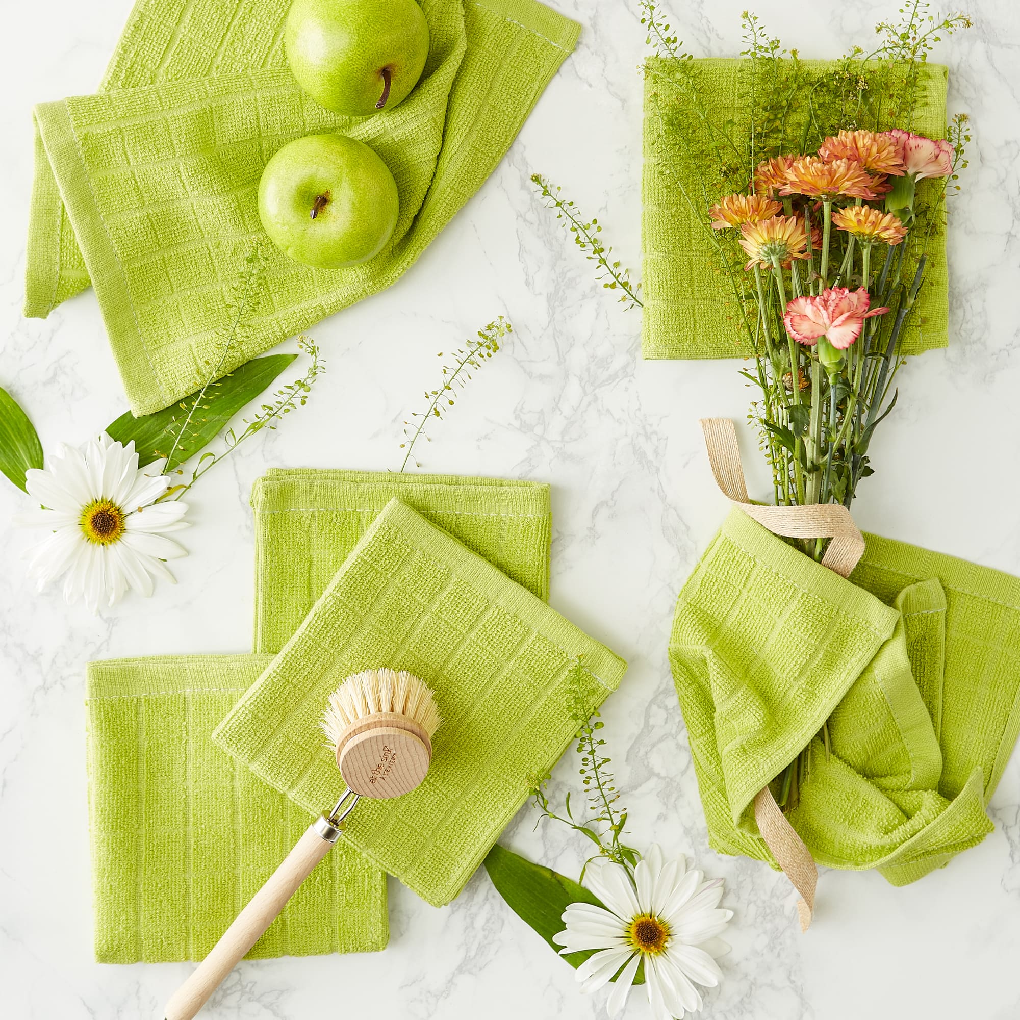 DII&#xAE; Solid Windowpane Terry Dishcloth Set