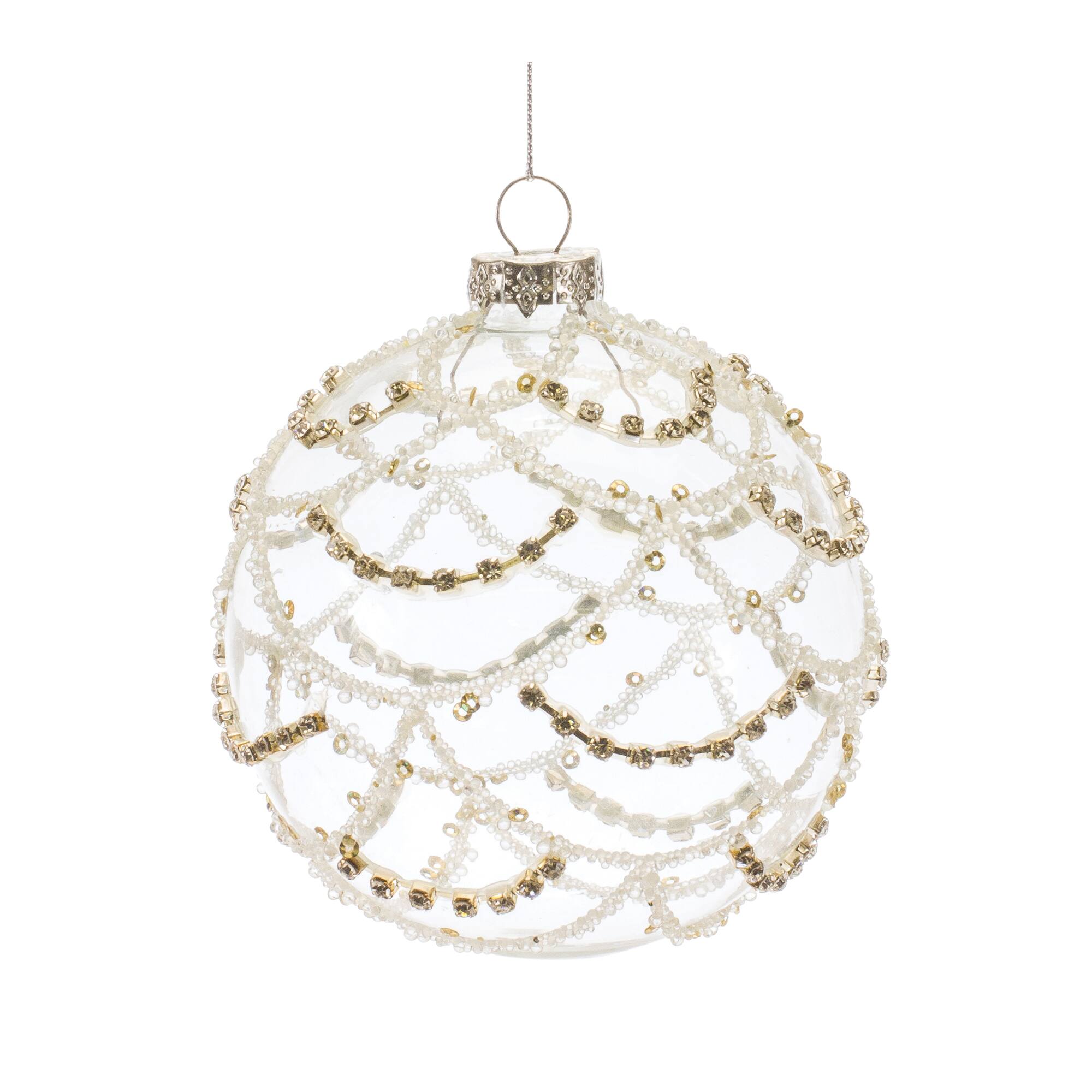6ct. 4&#x22; Jeweled Glass Ball Ornaments