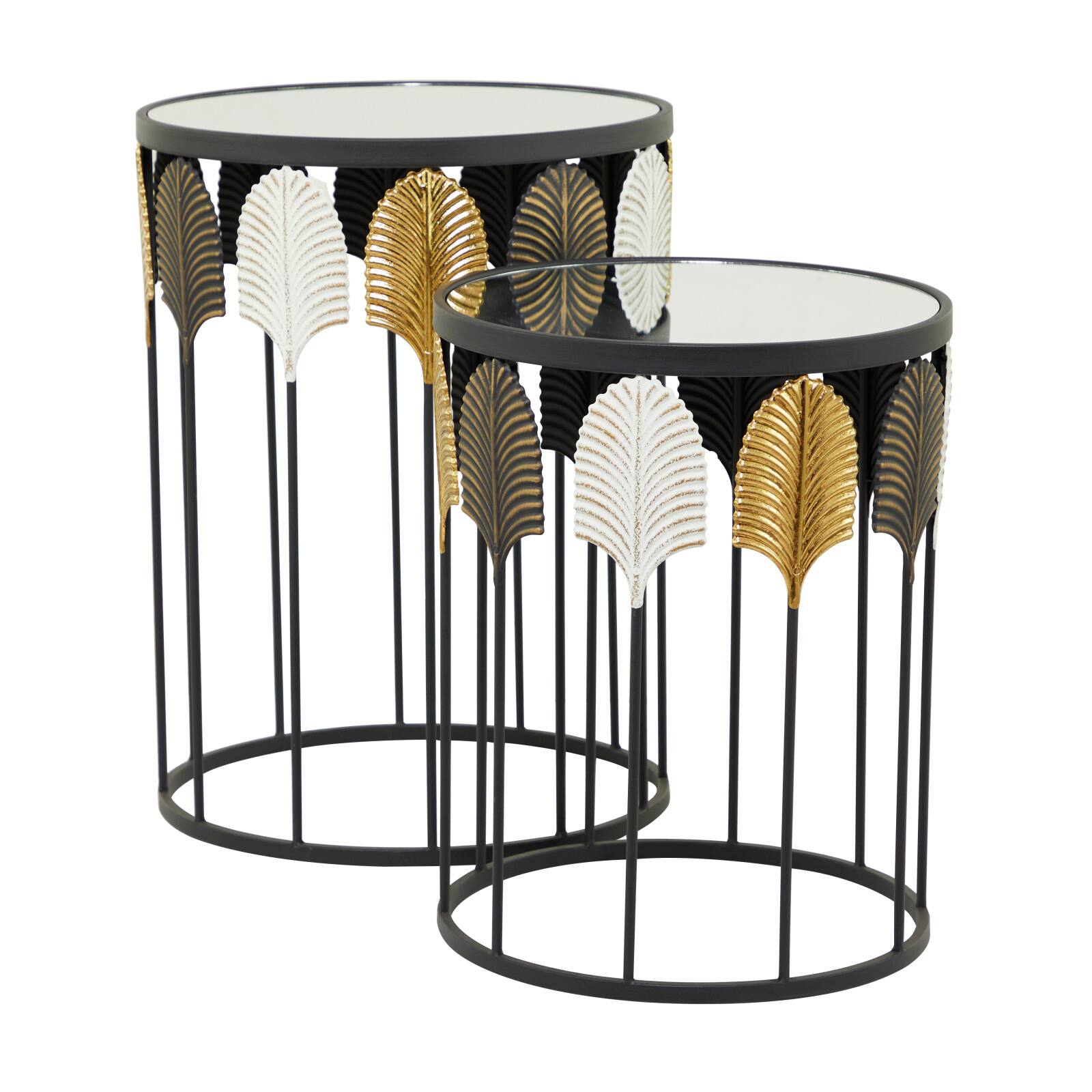Black Metal Contemporary Accent Table Set