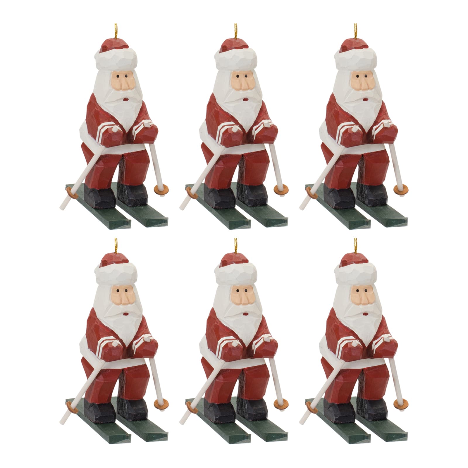 6ct. Santa on Skis Ornament