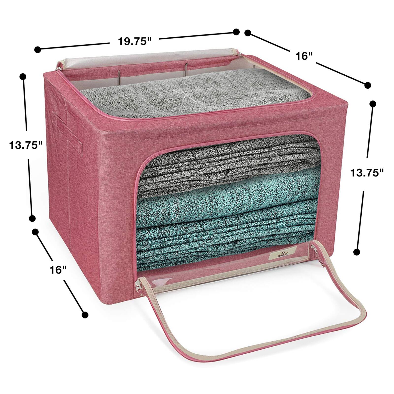 Sorbus Foldable & Stackable Storage Bags with Windows Set