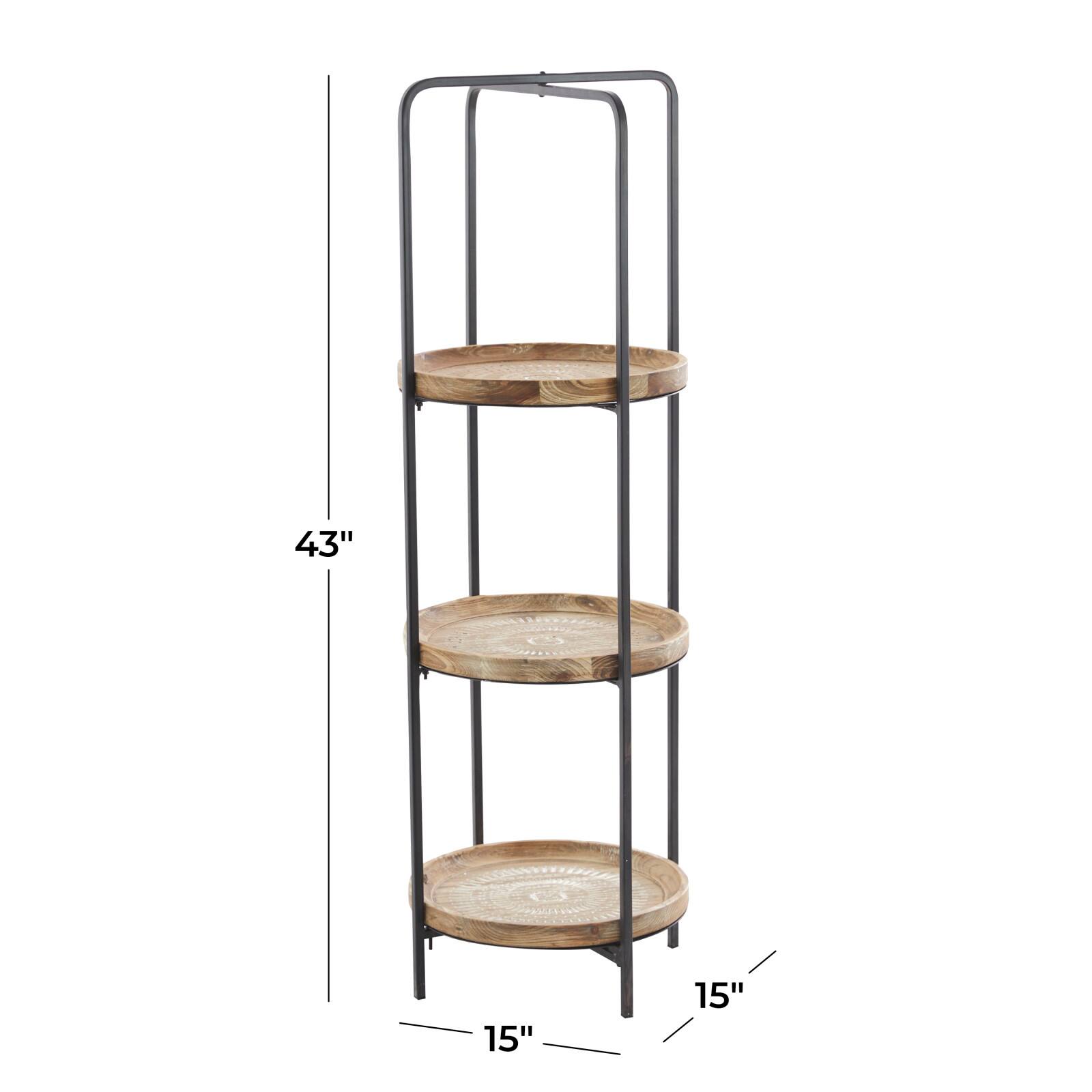 Brown Wood Traditional Shelving Unit 43&#x22; x 15&#x22; x 15&#x22;
