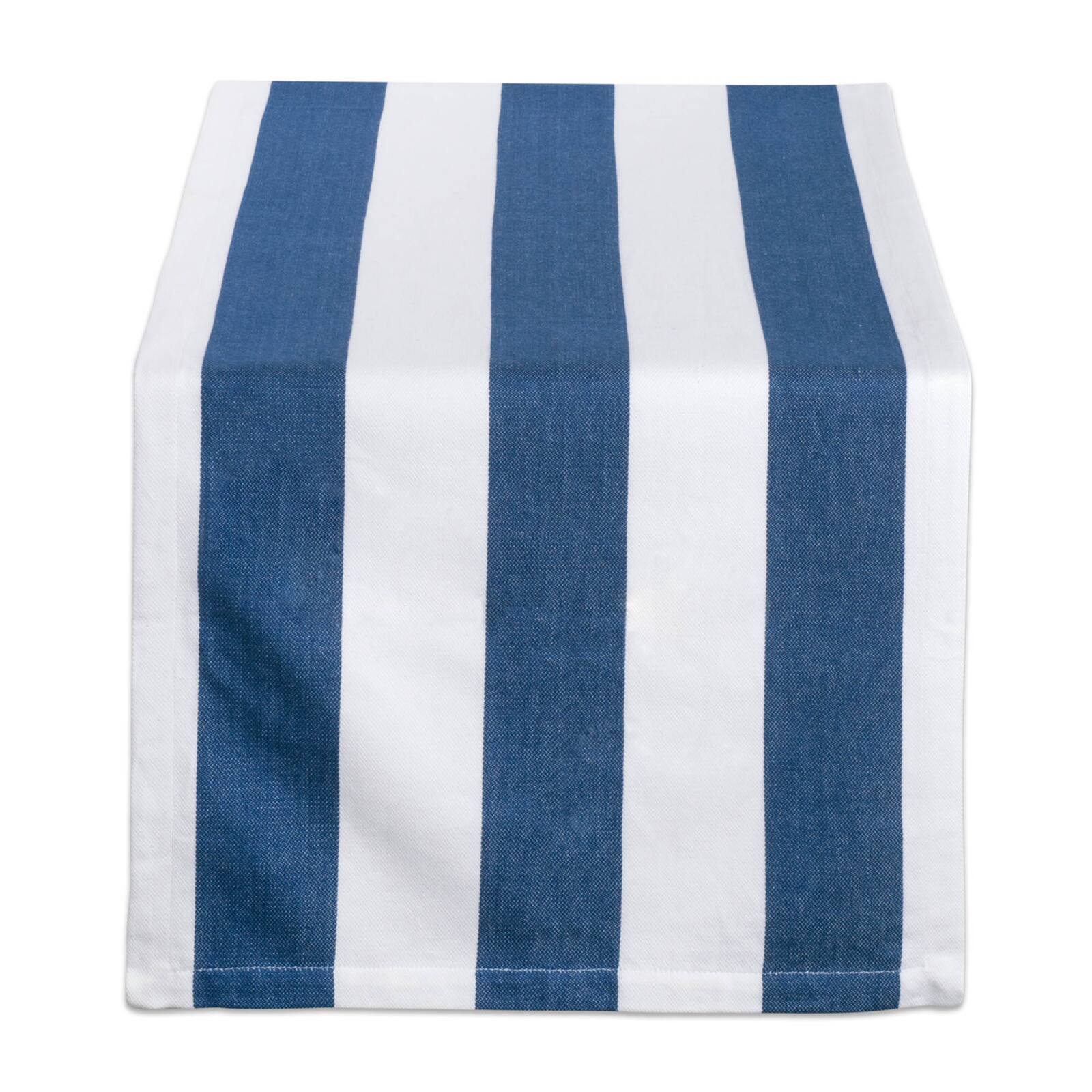 Navy/White Dobby Stripe Table Runner 18" x 72"