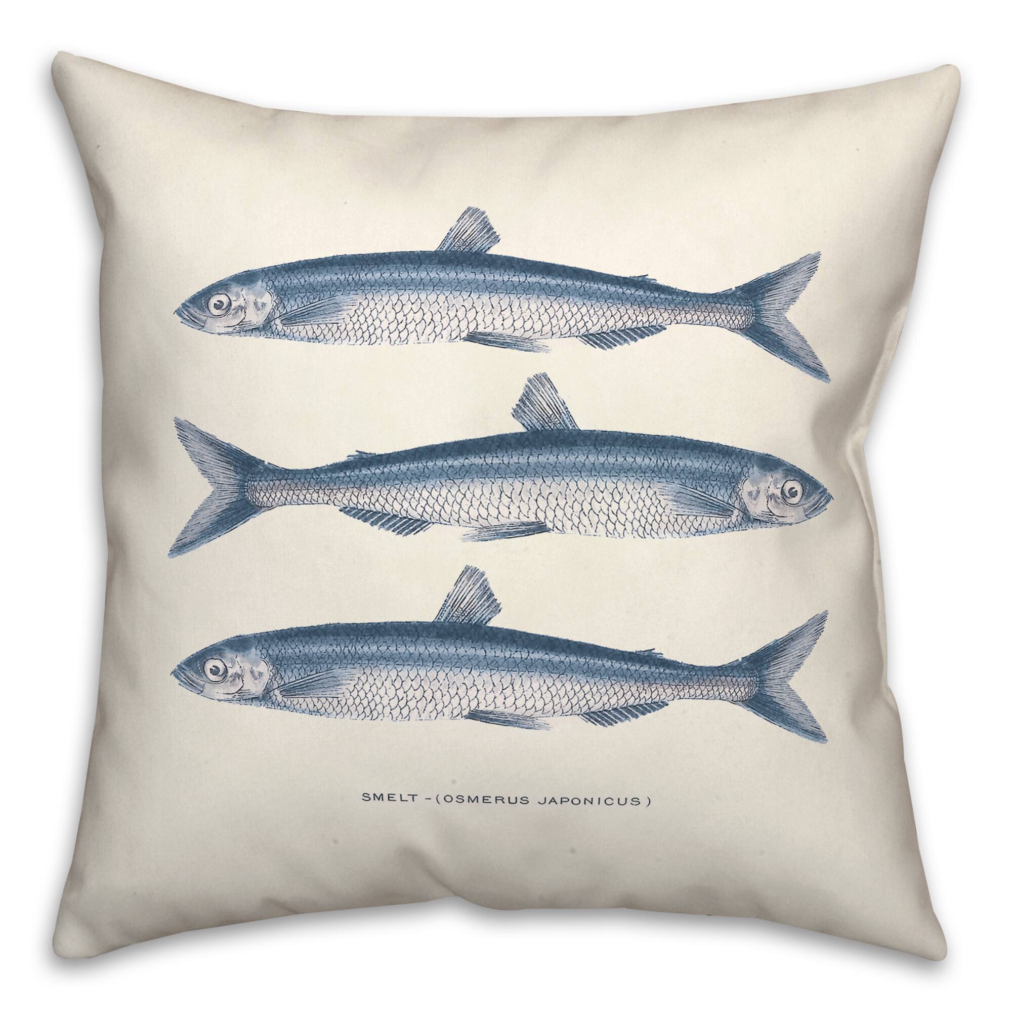 Smelt Fish 18&#x22; x 18&#x22; Indoor / Outdoor Pillow