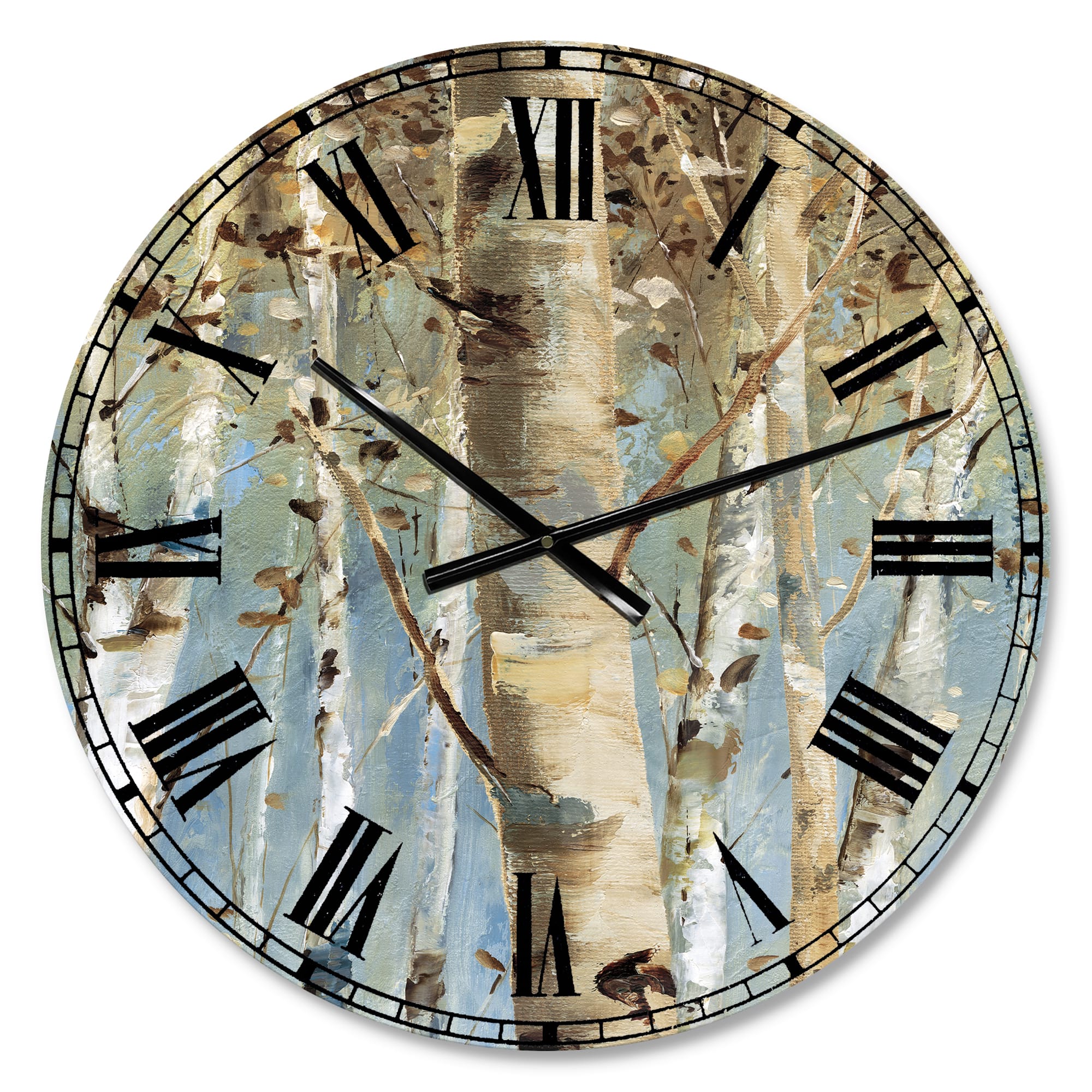 Designart 'White Birch Forest Ii Farmhouse Wall Clock