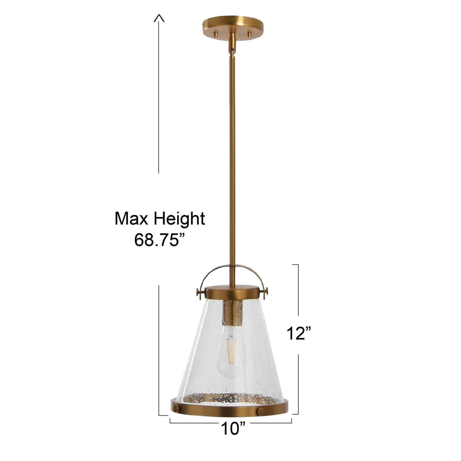 Hello Honey® Robert Stevenson Lighting Wesley Metal & Seedy Glass Ceiling Light