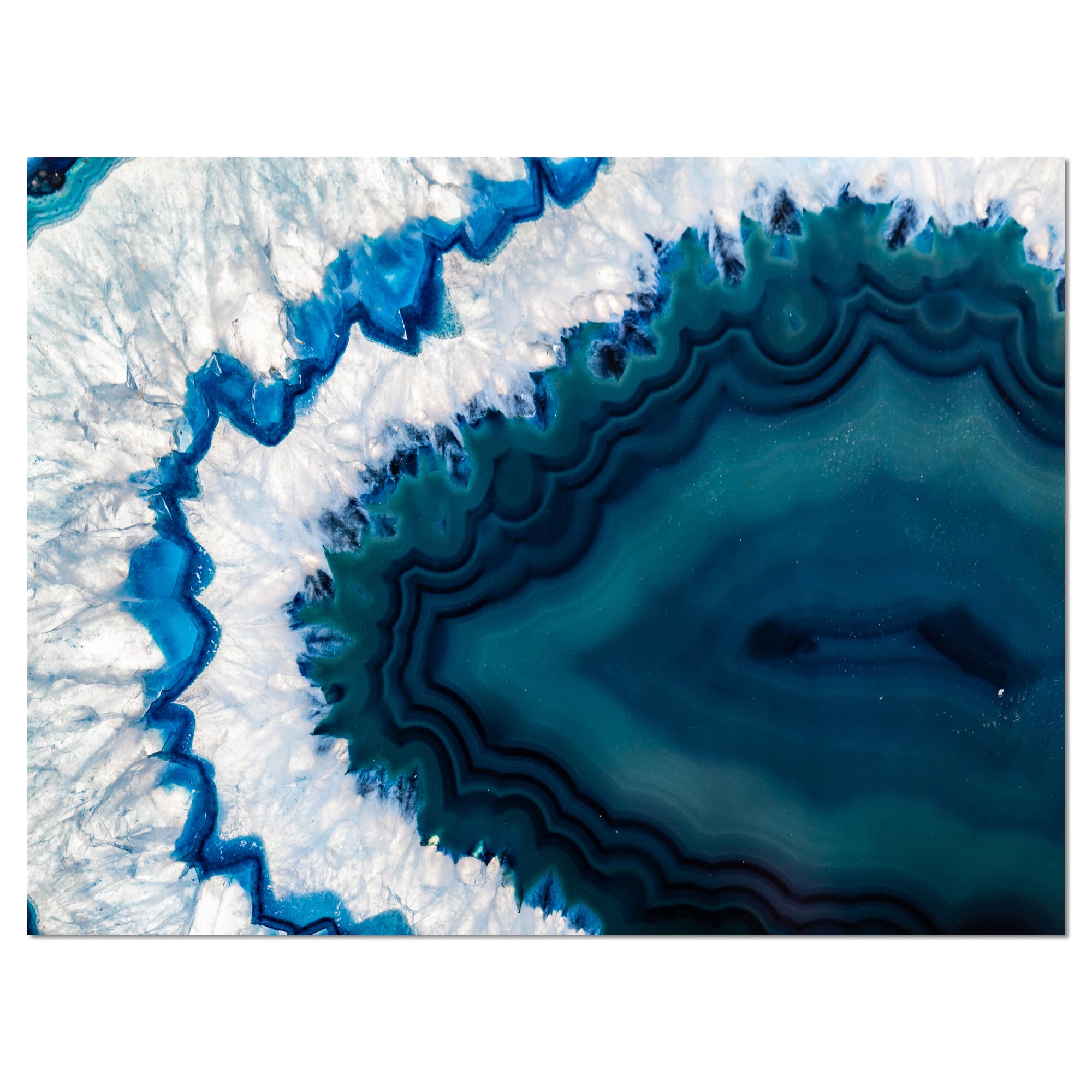 Designart - Blue Brazilian Geode - Abstract Canvas Wall Art Print
