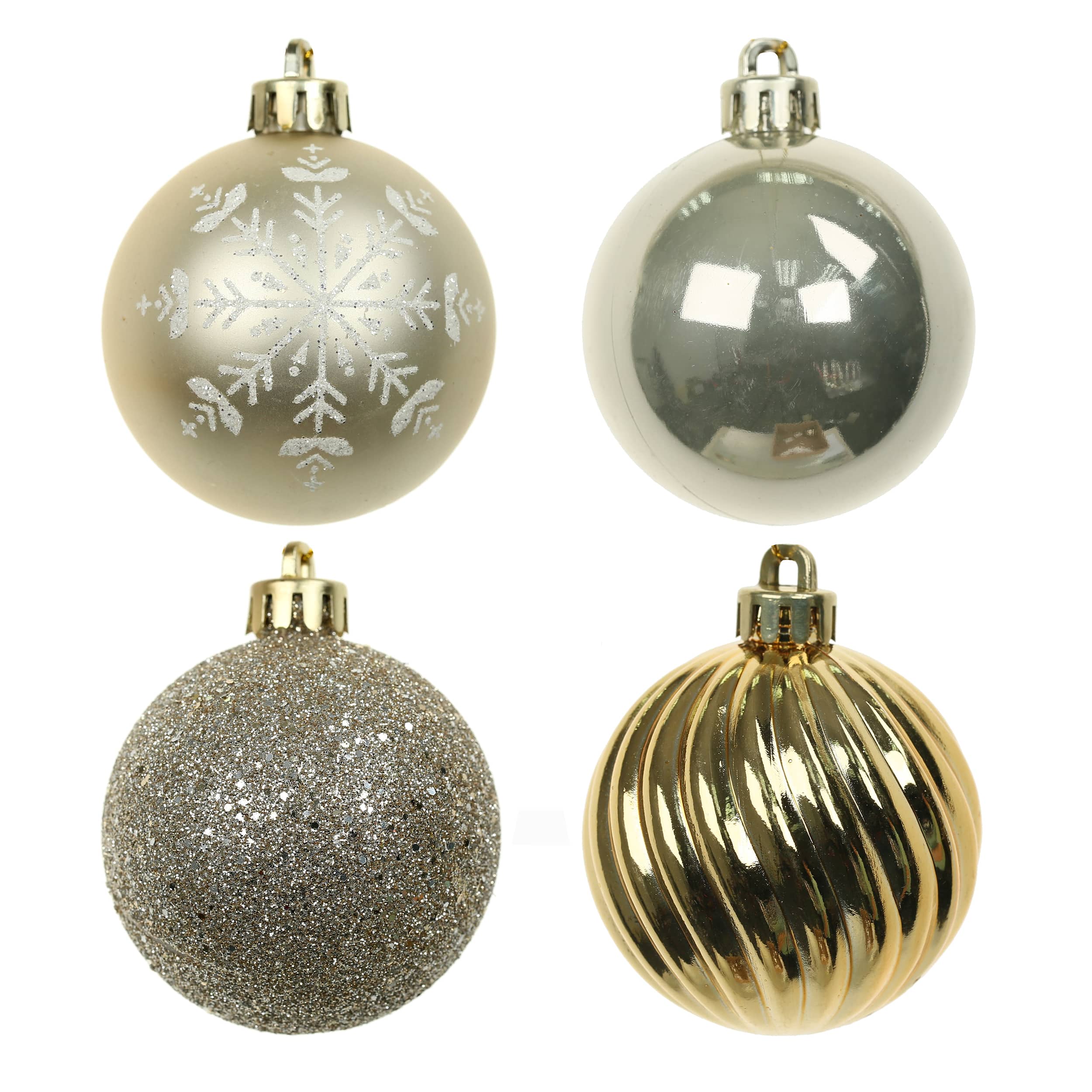 5 Pack 2.2&#x22; Silver &#x26; Gold Shatterproof Ball Ornaments by Ashland&#xAE;