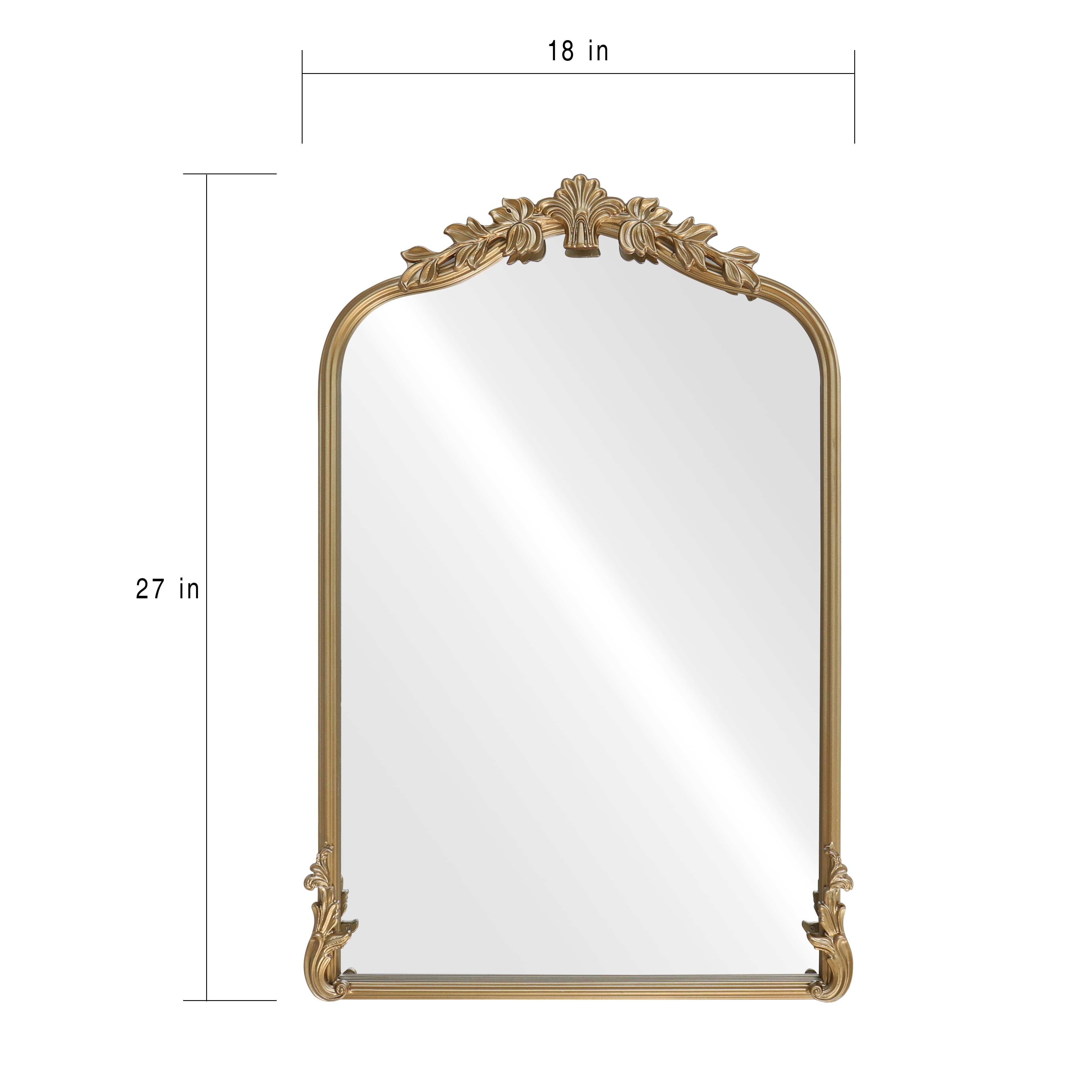 18" x 27" Ornate Arch Wall Mirror in Gold Metal Frame by Ashland®