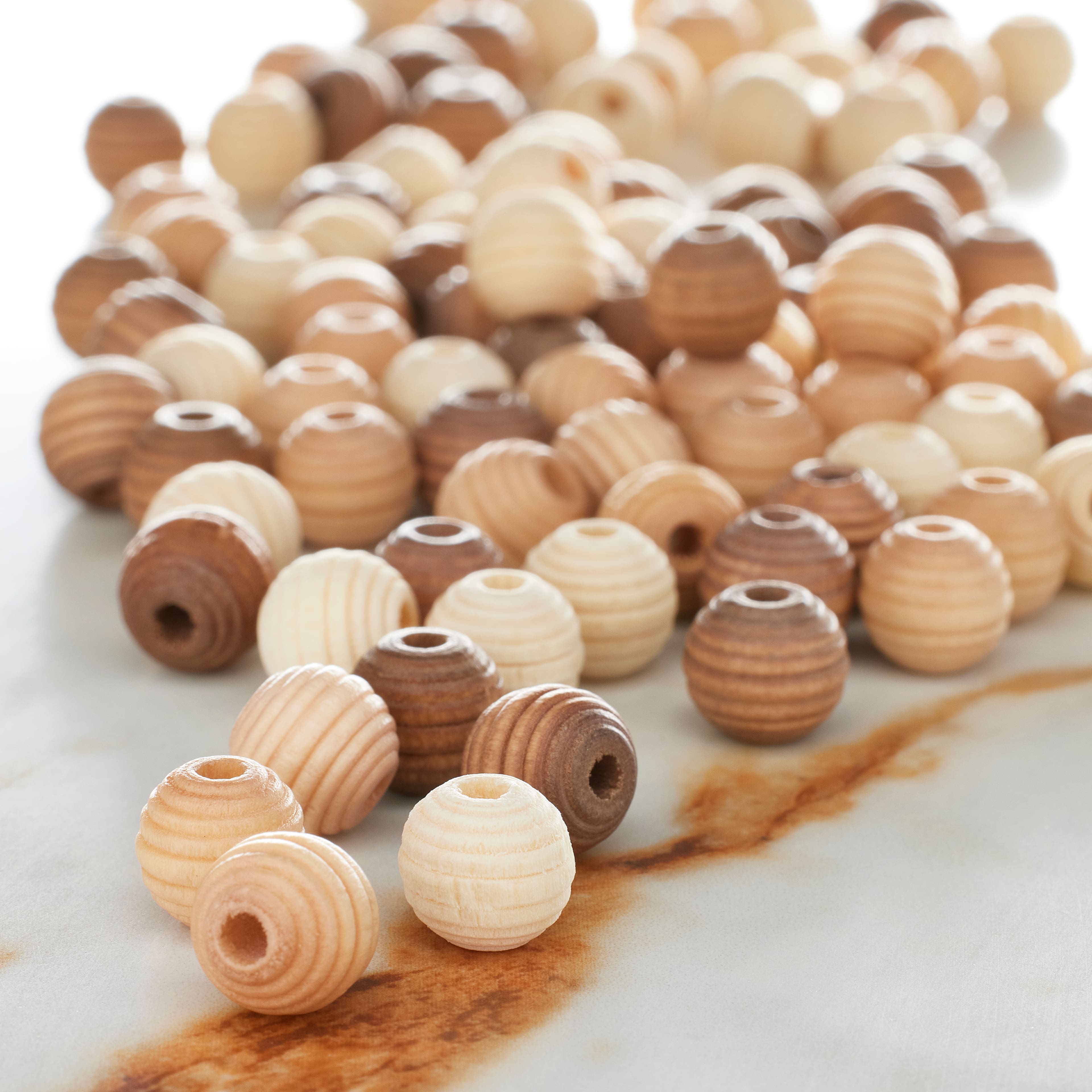 12 Pack: Mixed Wood Round Craft Beads, 9.5mm by Bead Landing&#x2122;
