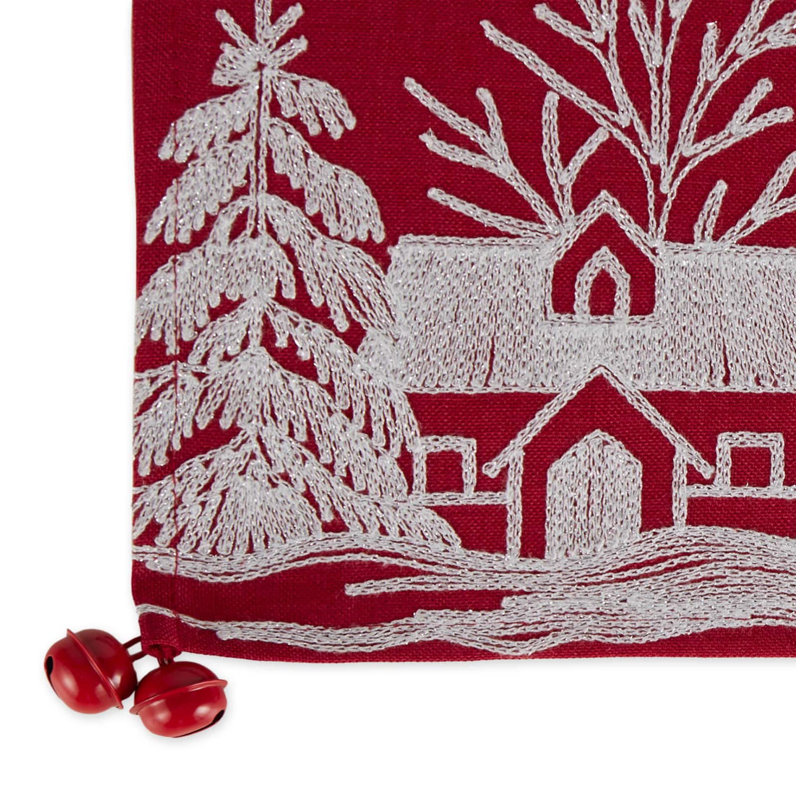 DII&#xAE; 70&#x22; Santa&#x27;s Sleigh Embroidered Table Runner