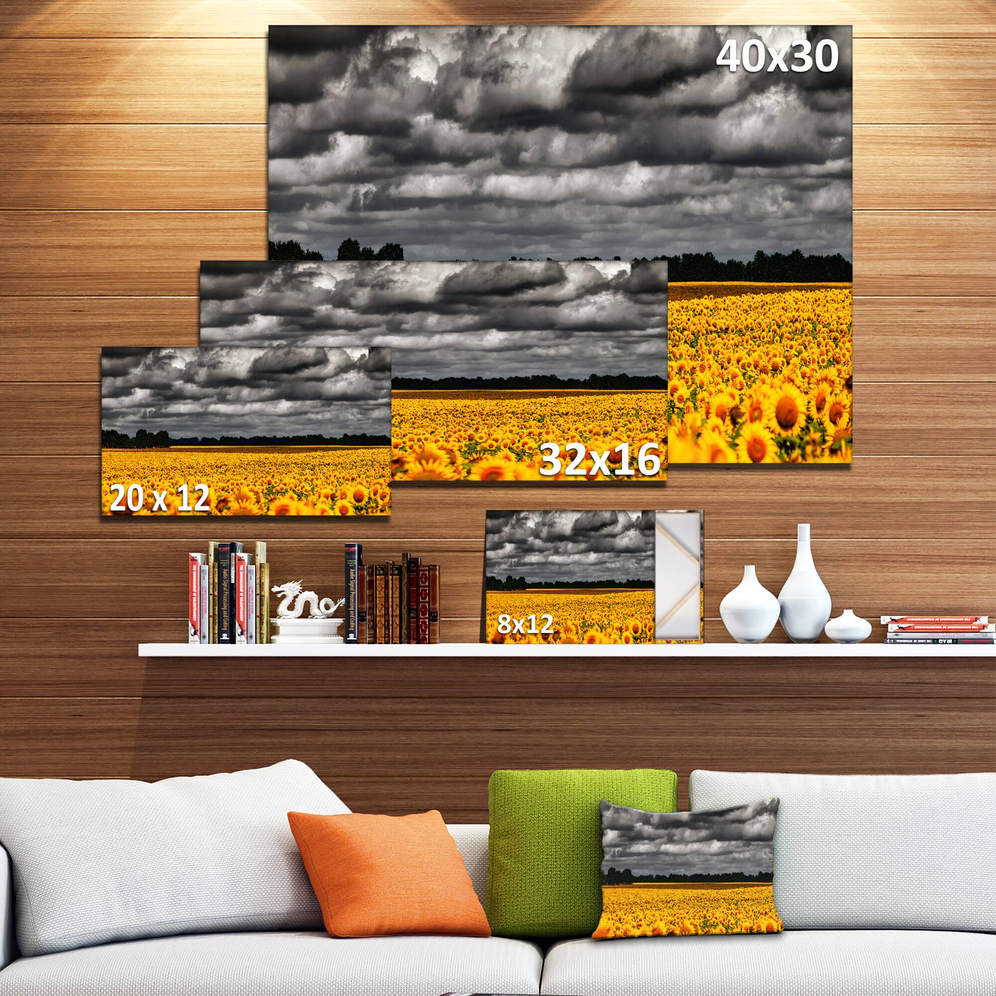 Designart - Van Gogh Summer with Clouds - Landscape Artwork Canvas