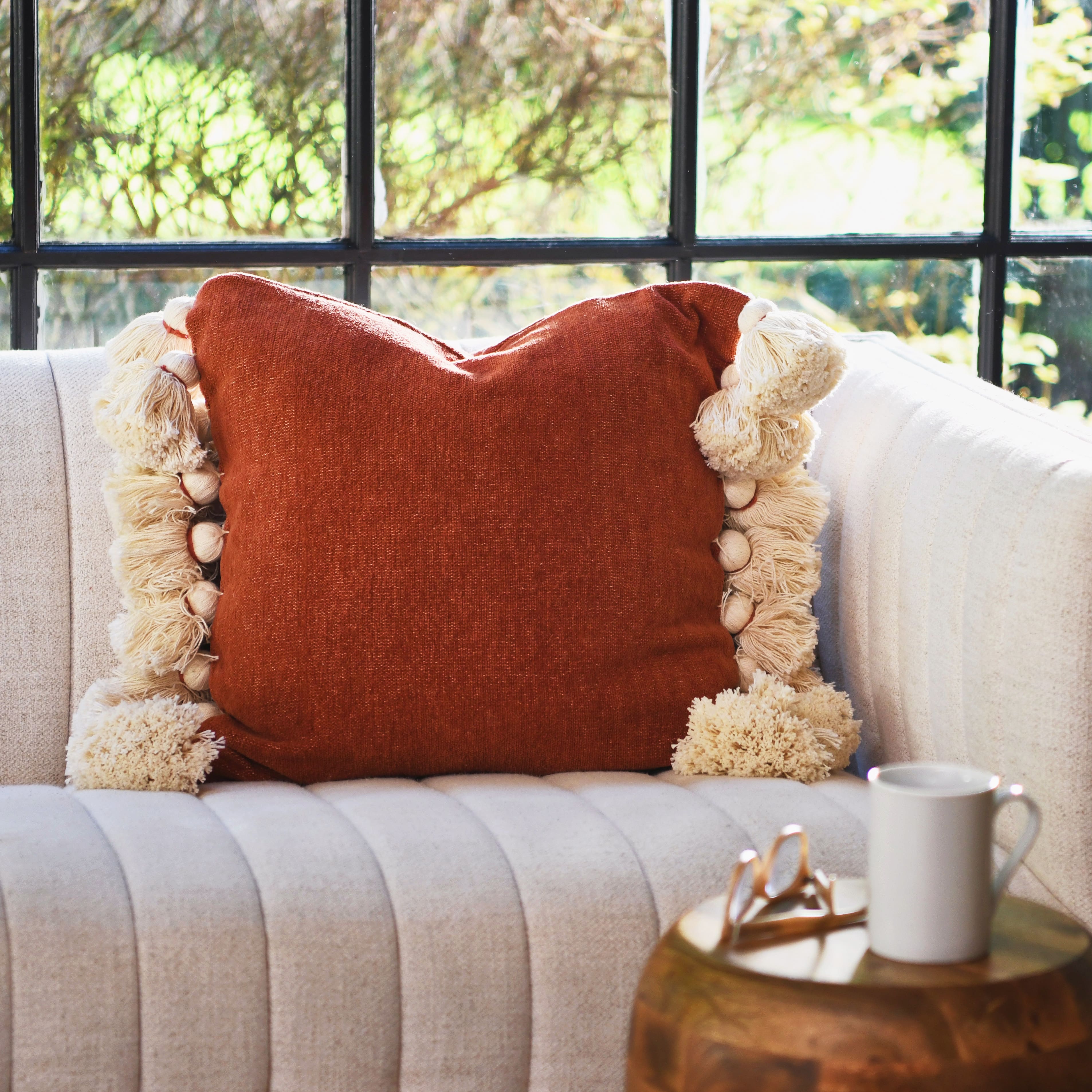 Hello Honey&#xAE; Cotton Chenille Lumbar Pillow with Tassels
