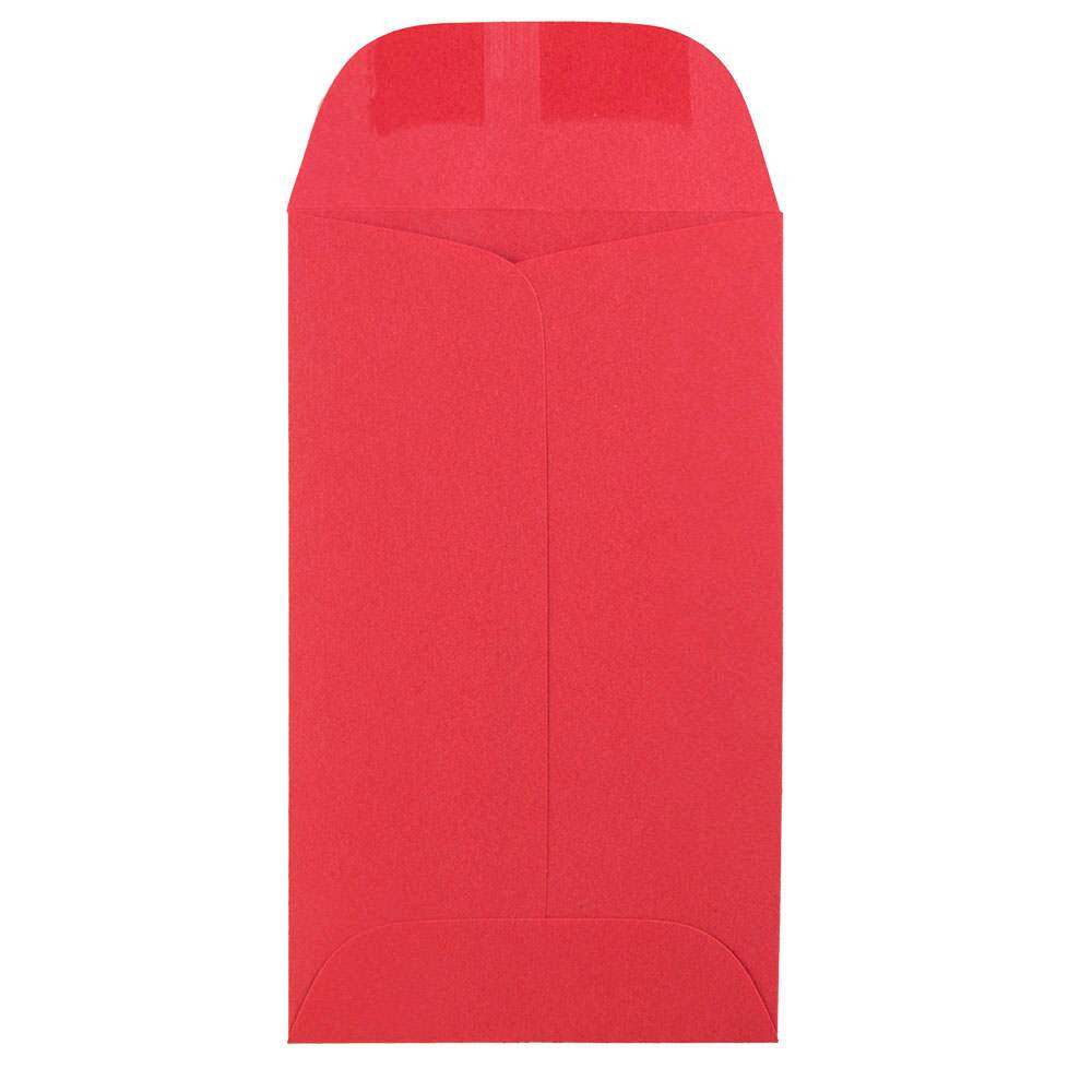 JAM Paper #3 Red Coin Business Colored Envelopes, 100ct.