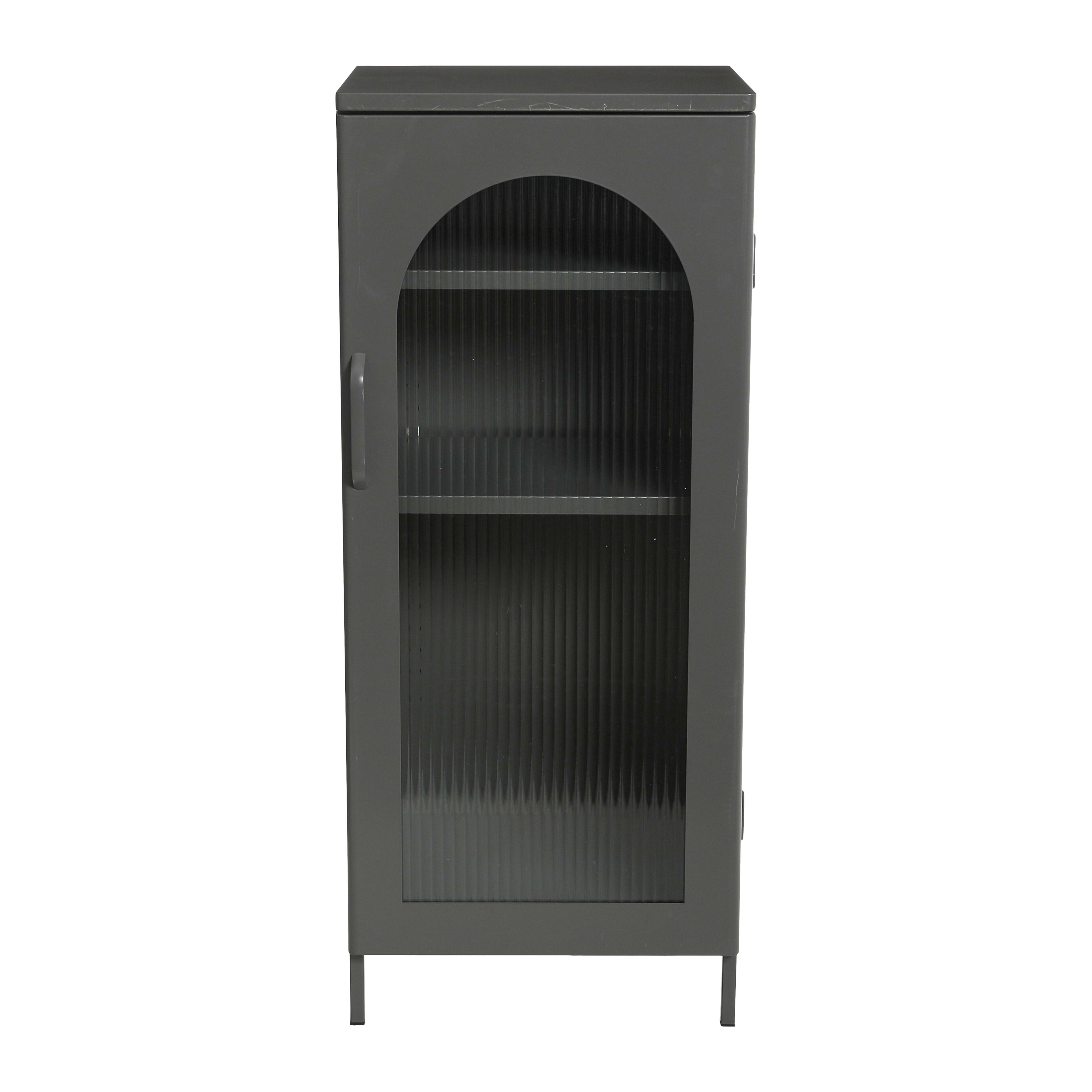 Hello Honey&#xAE; 40&#x22; Solstice Narrow Metal Accent Cabinet with Adjustable Storage Shelves and Arched Glass Door