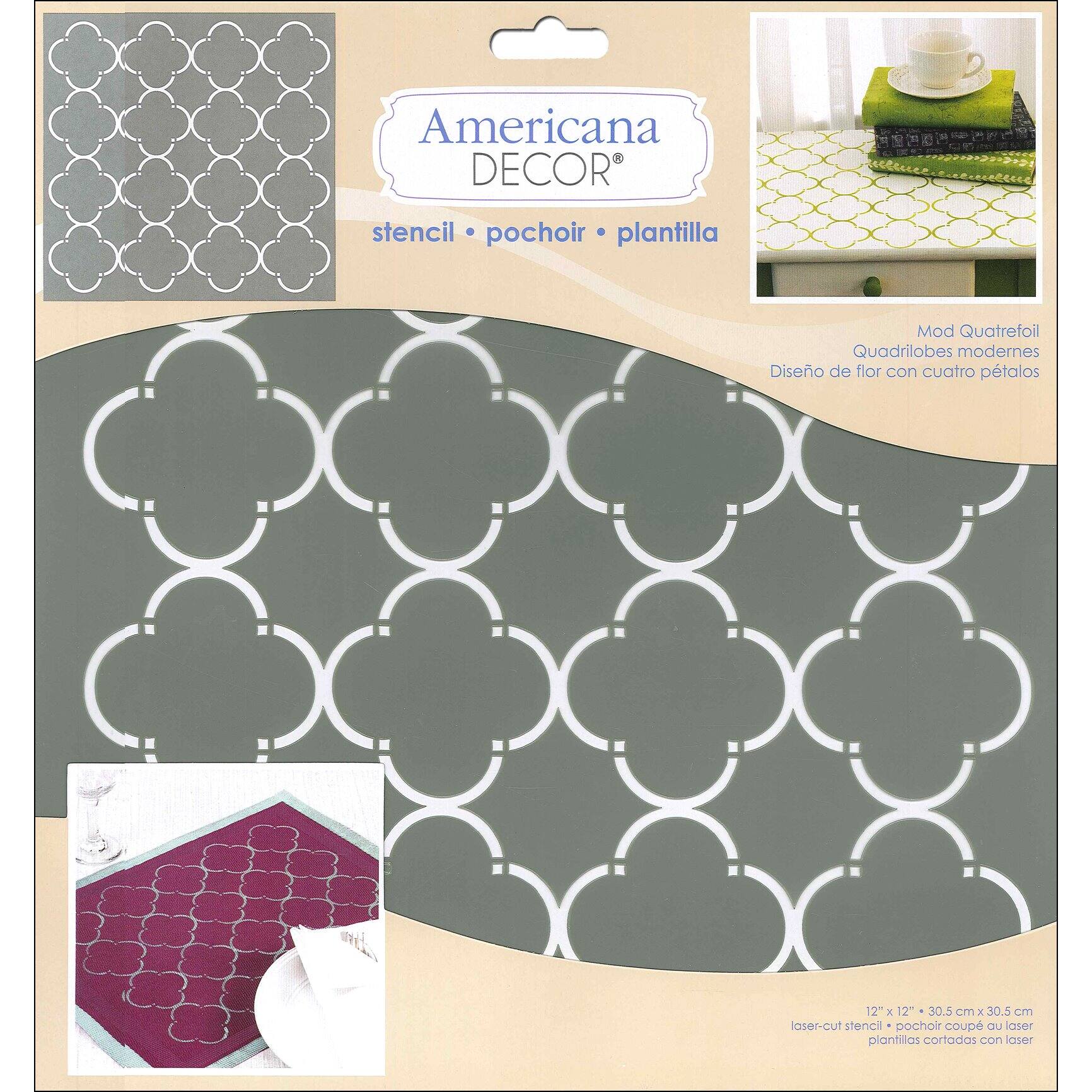 DecoArt Americana Decor Mod Quatrefoil Stencil, 12 x 12 By Deco Art