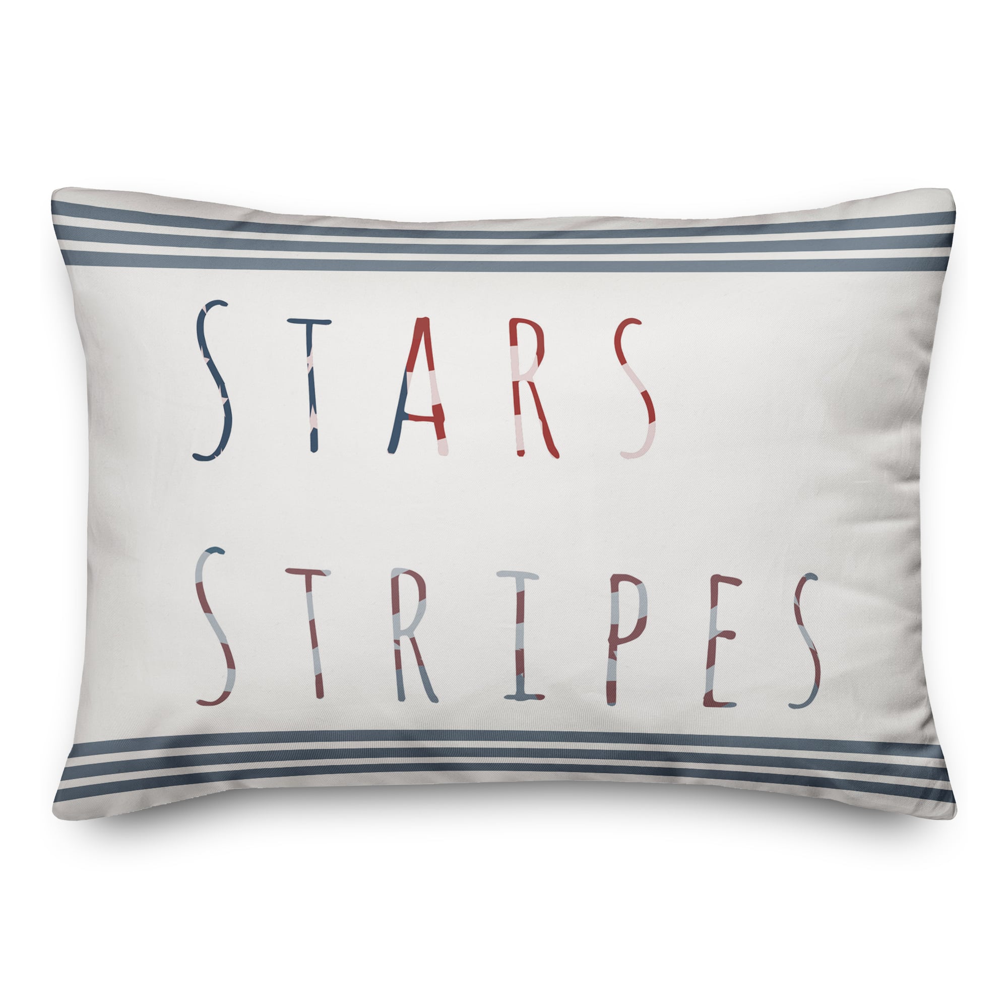 Stars &#x26; Stripes Typography Throw Pillow