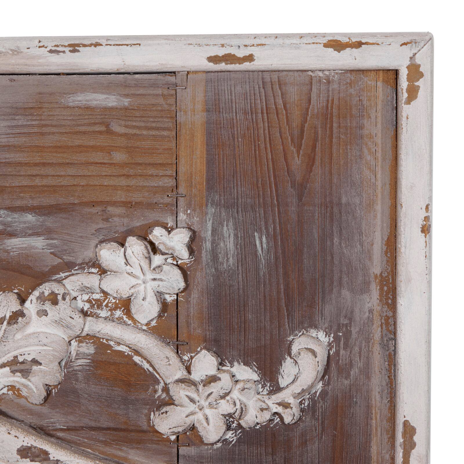 43" Brown Wood Rustic Console Mirror