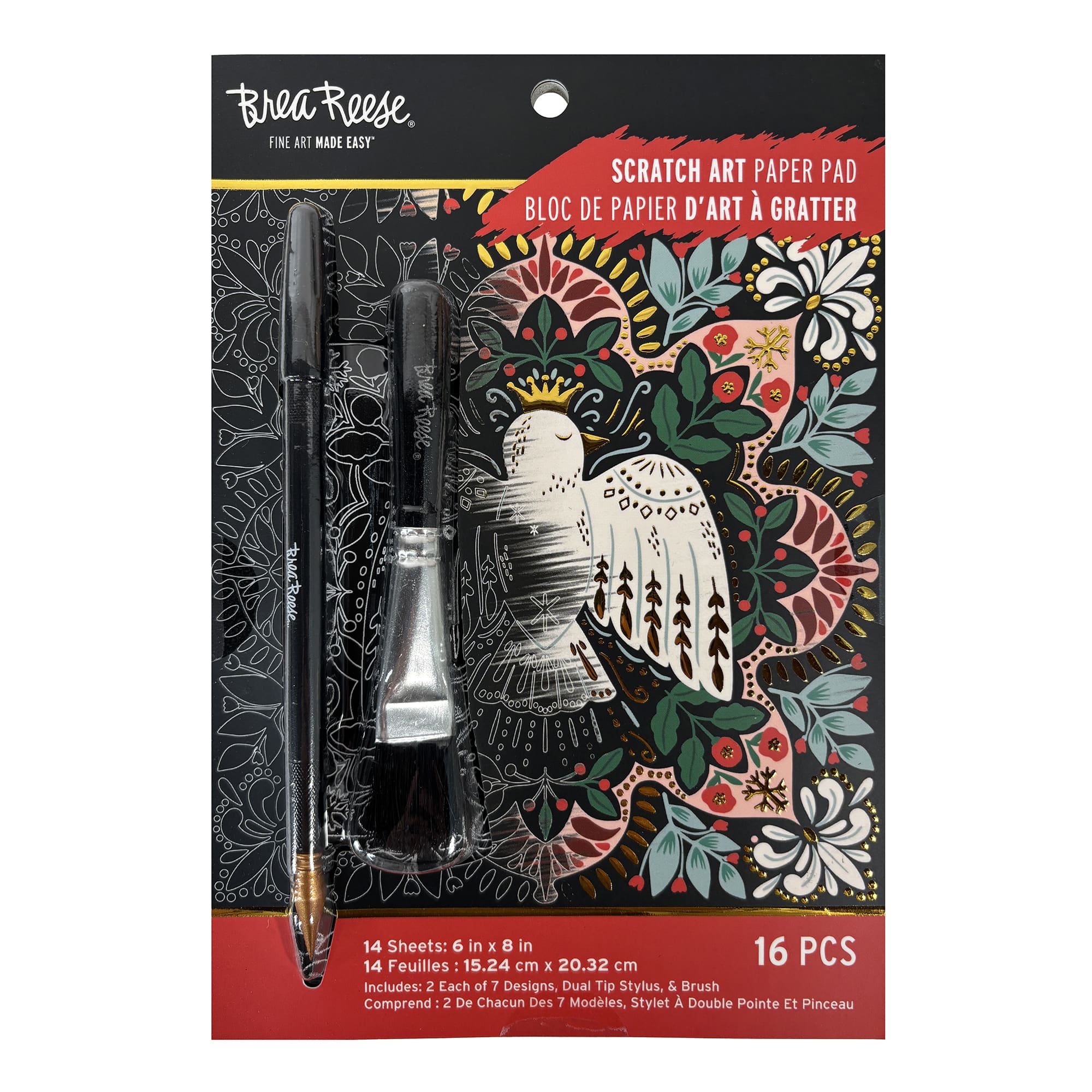 Brea Reese&#x2122; 6&#x22; x 8&#x22; Motifs Scratch Art Paper Pad