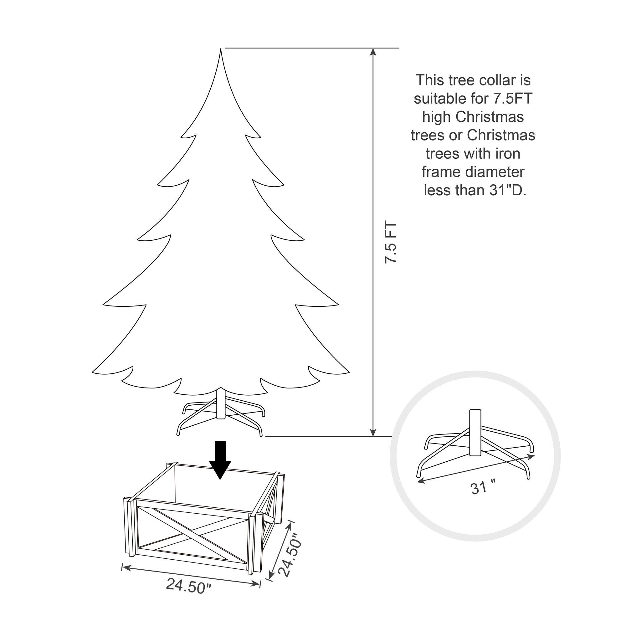 Glitzhome&#xAE; Natural &#x26; White Wood Tree Collar