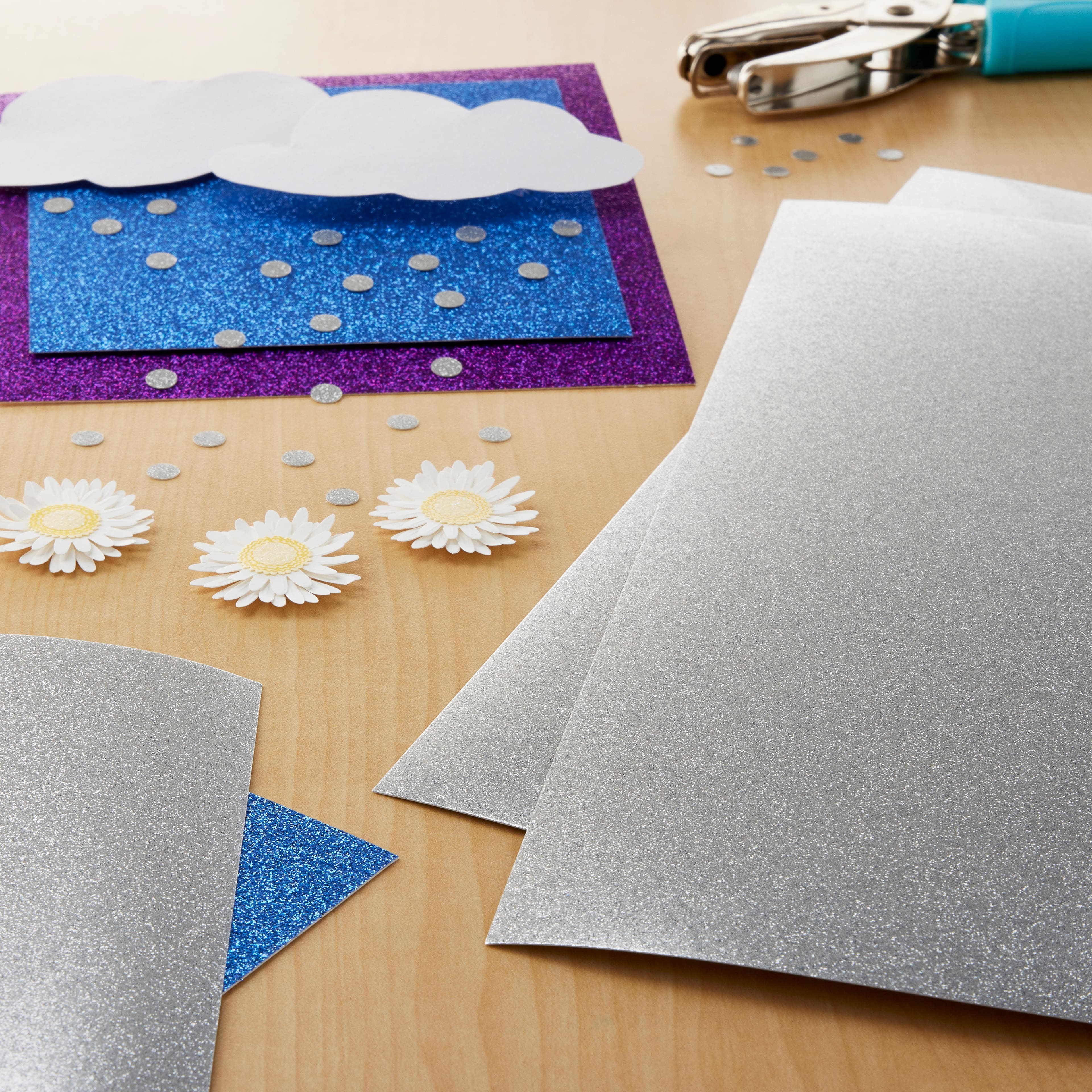 30 Pack: Silver Slick Glitter Paper by Recollections®, 12" x 12"