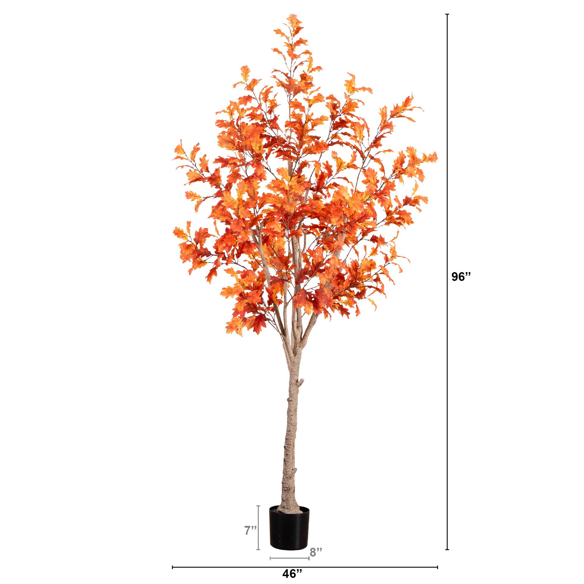 8ft. Potted Artificial Autumn Oak Tree