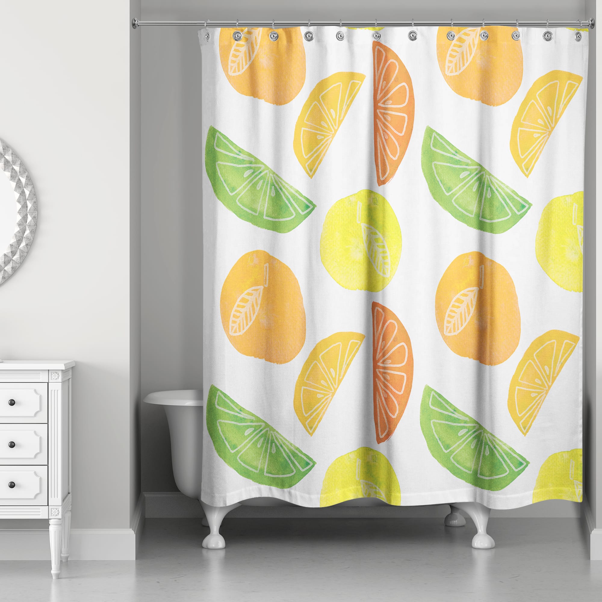 Citrus Fruit Pattern 71&#x22; x 74&#x22; Shower Curtain