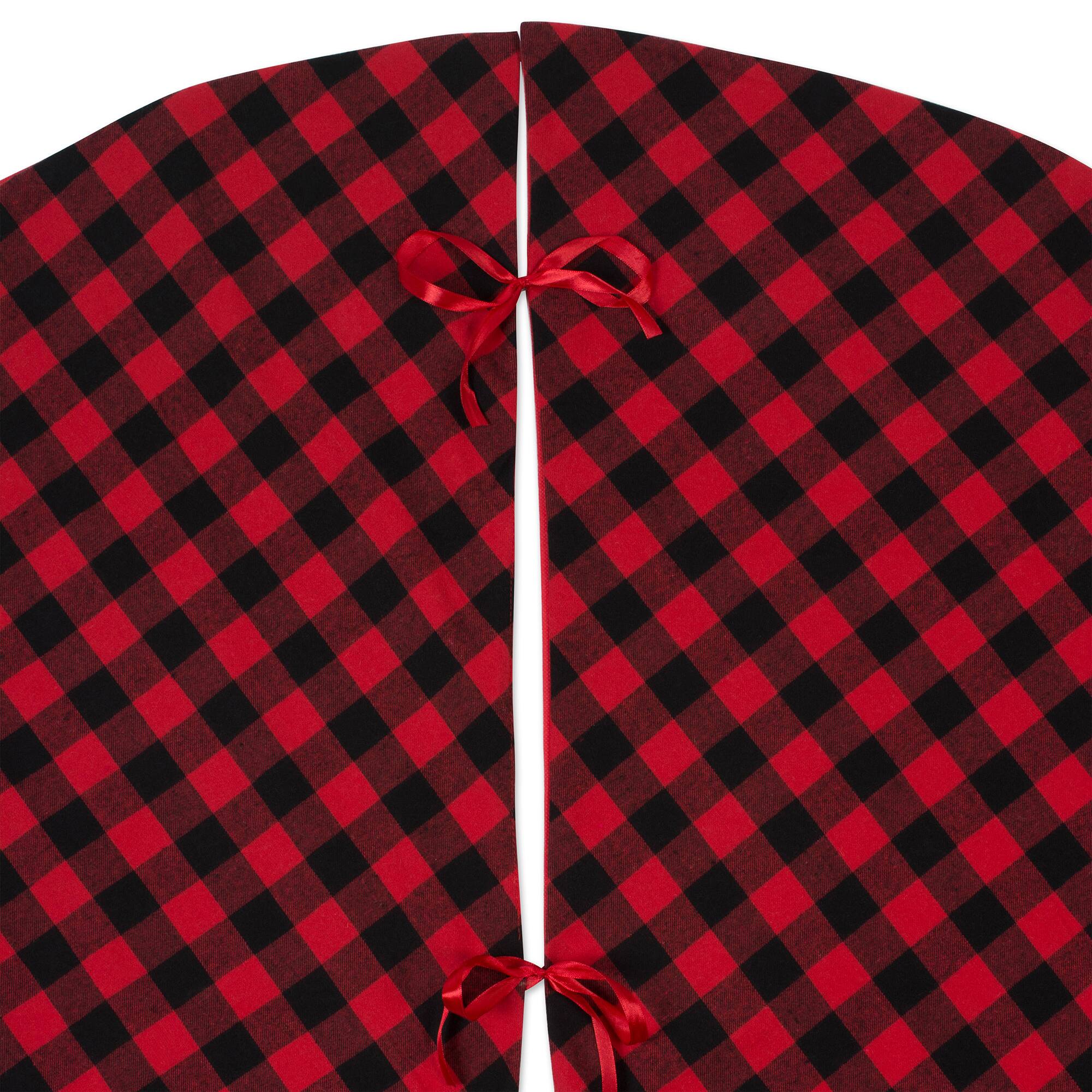 DII® Red & Black Buffalo Check Holiday Tree Skirt 