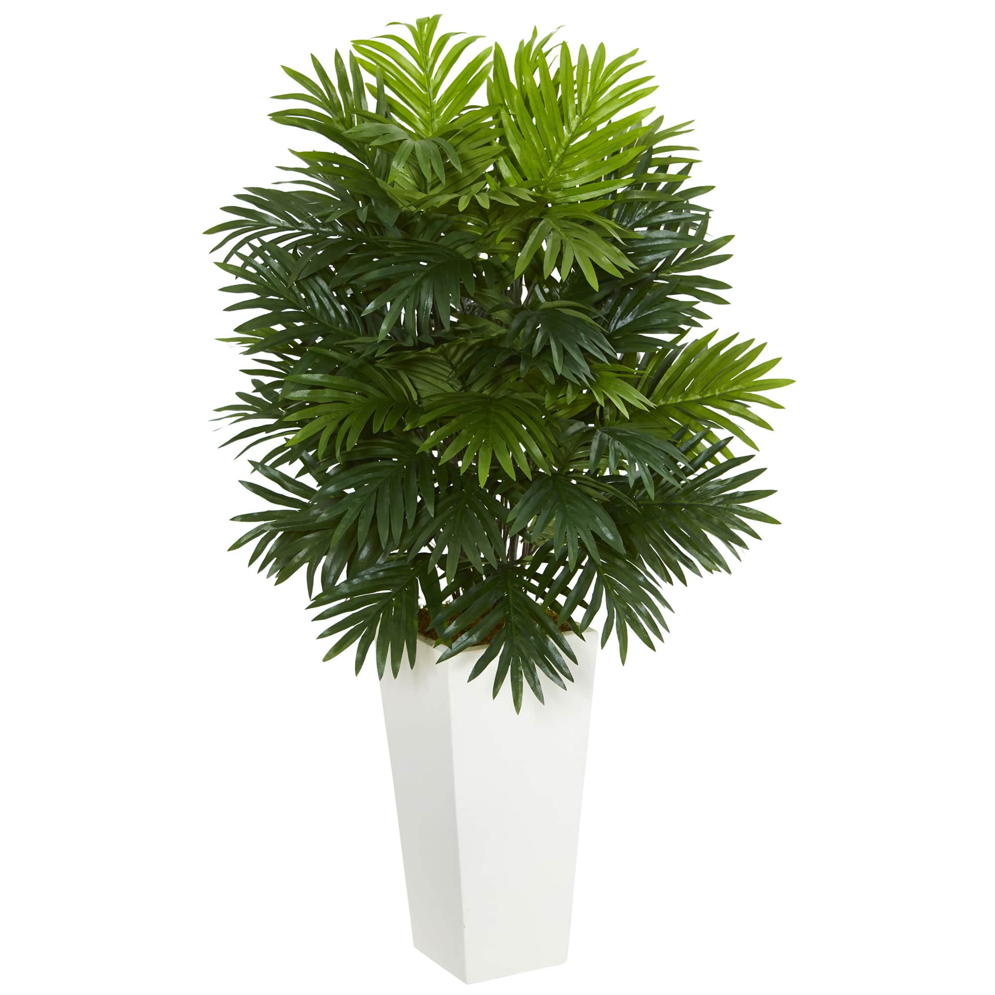 3 5ft areca palm artificial plant in white tower planter michaels hanging baskets for outside