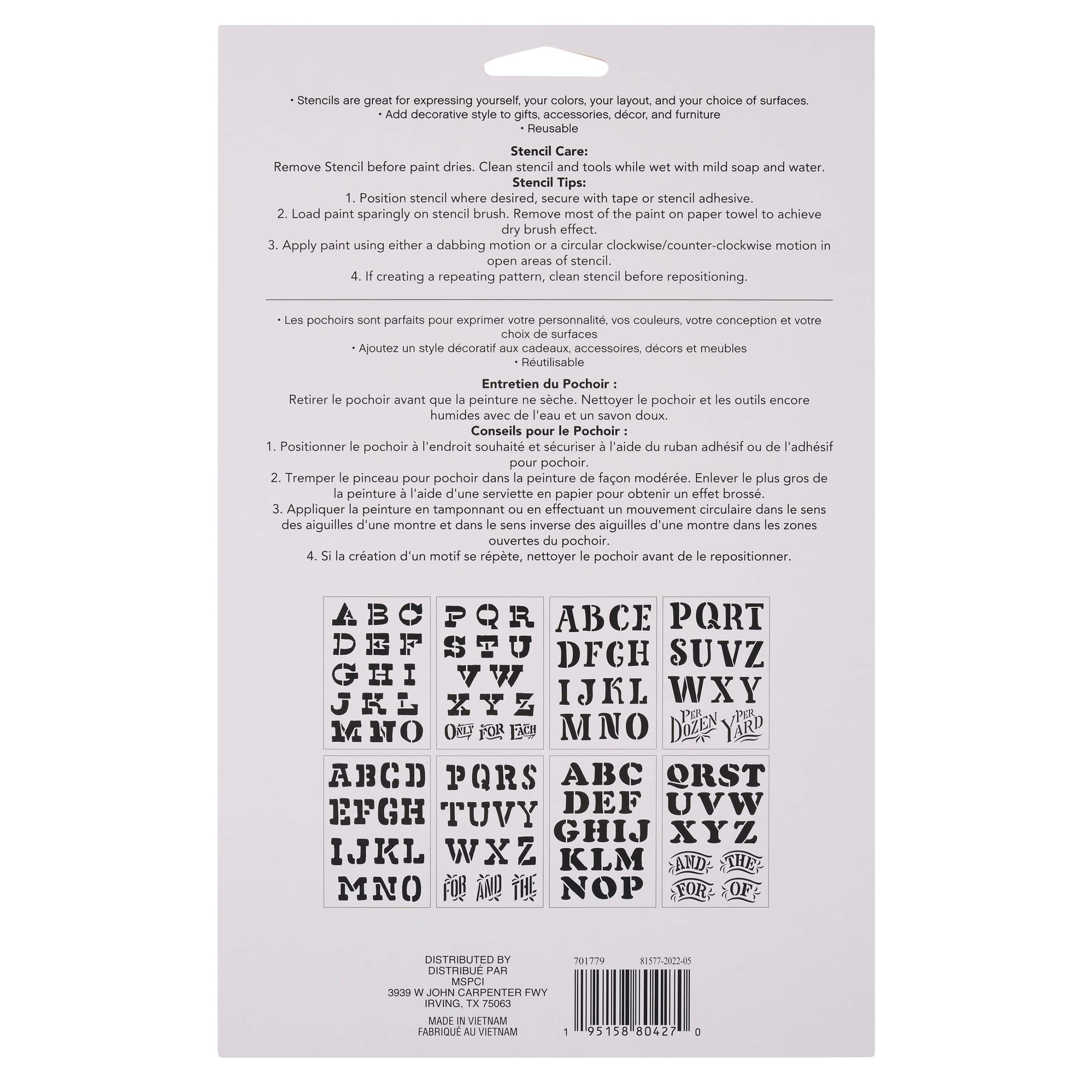 Alphabet Farmers Market Stencils, 7" x 10" by Craft Smart® | Letter ...