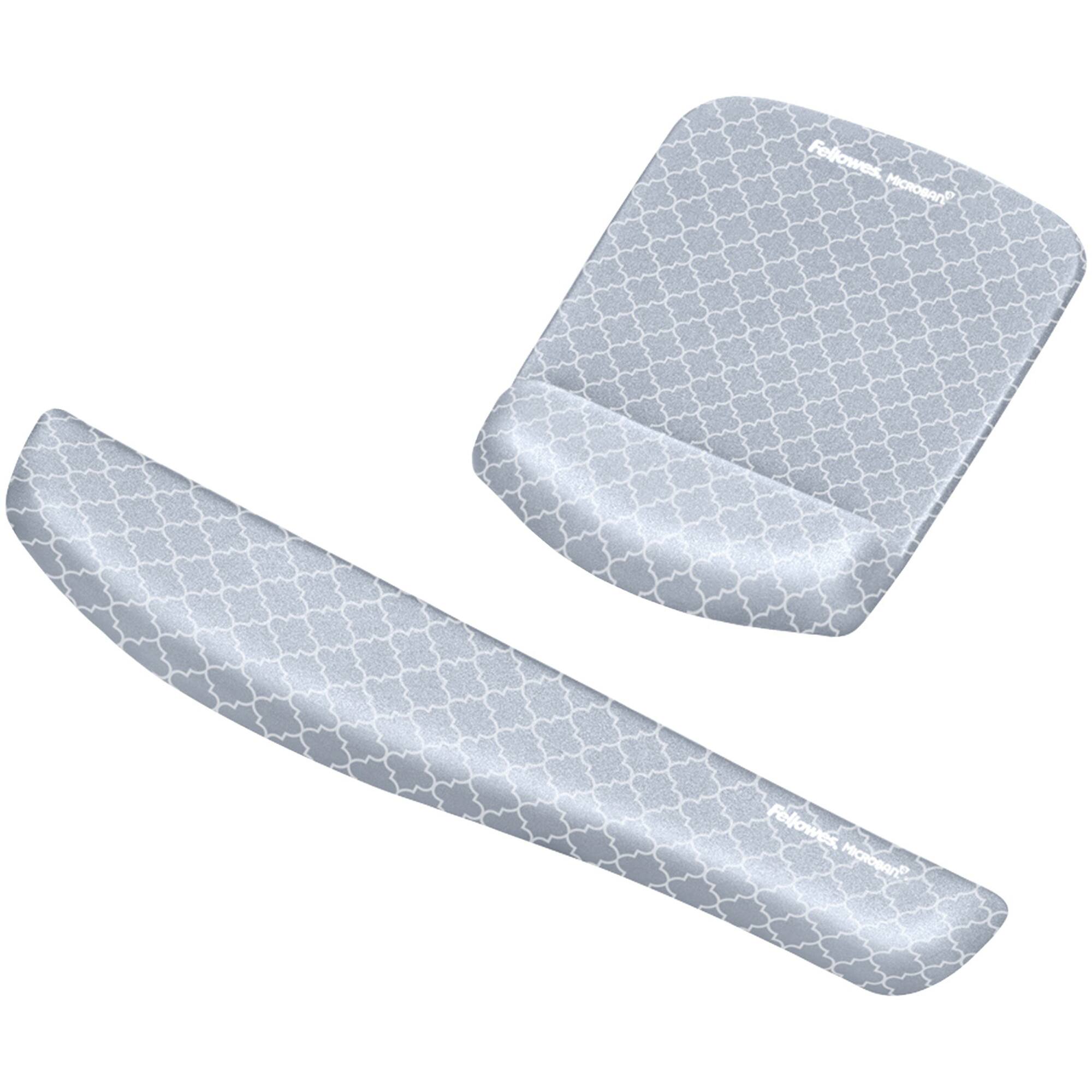 Fellowes PlushTouch&#x2122; Gray Lattice Mouse Pad Wrist Rest