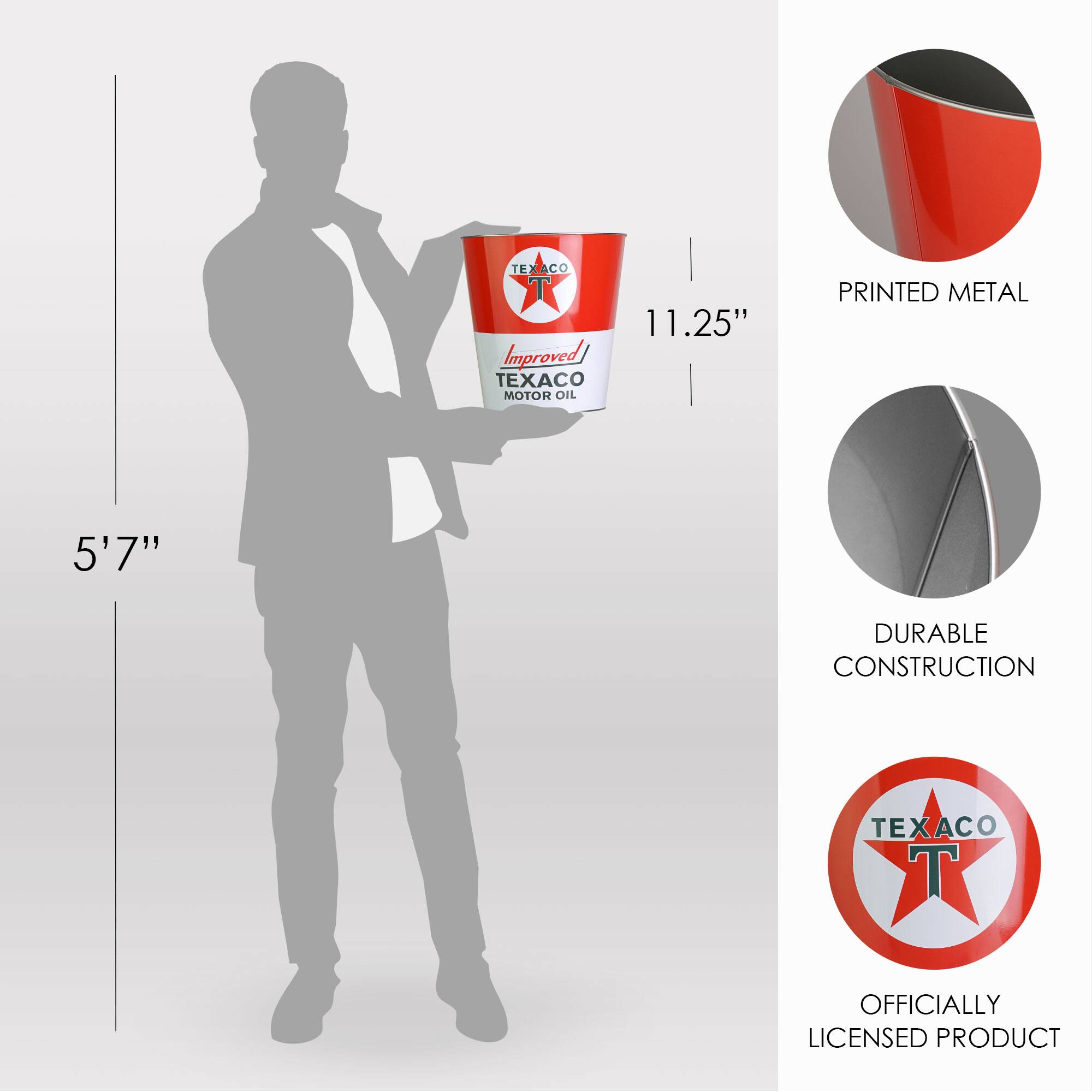 American Art Décor™ 11" Texaco Motor Oil Decorative Metal Trash Can