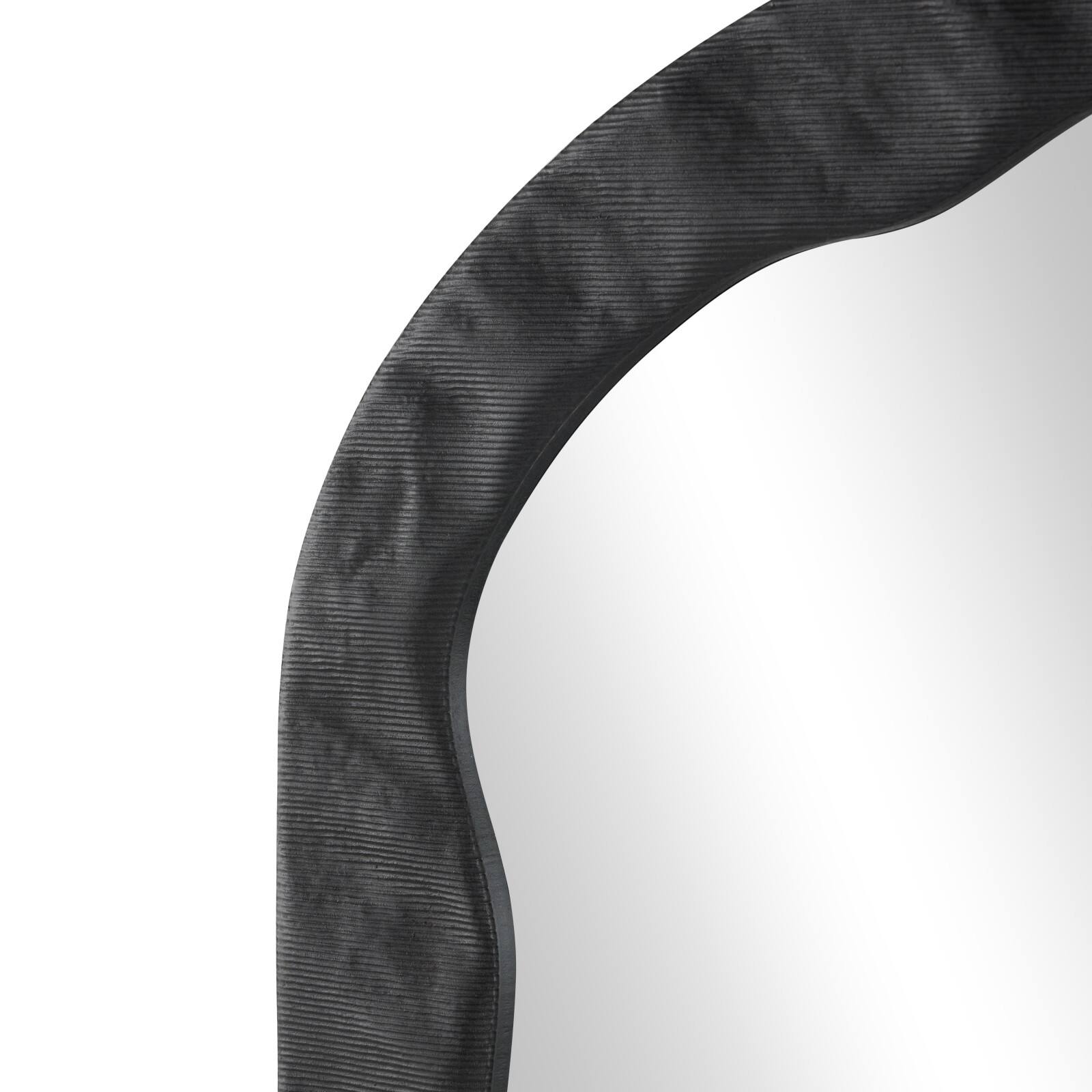 30" Black Velvet Wavy Room Wall Mirror