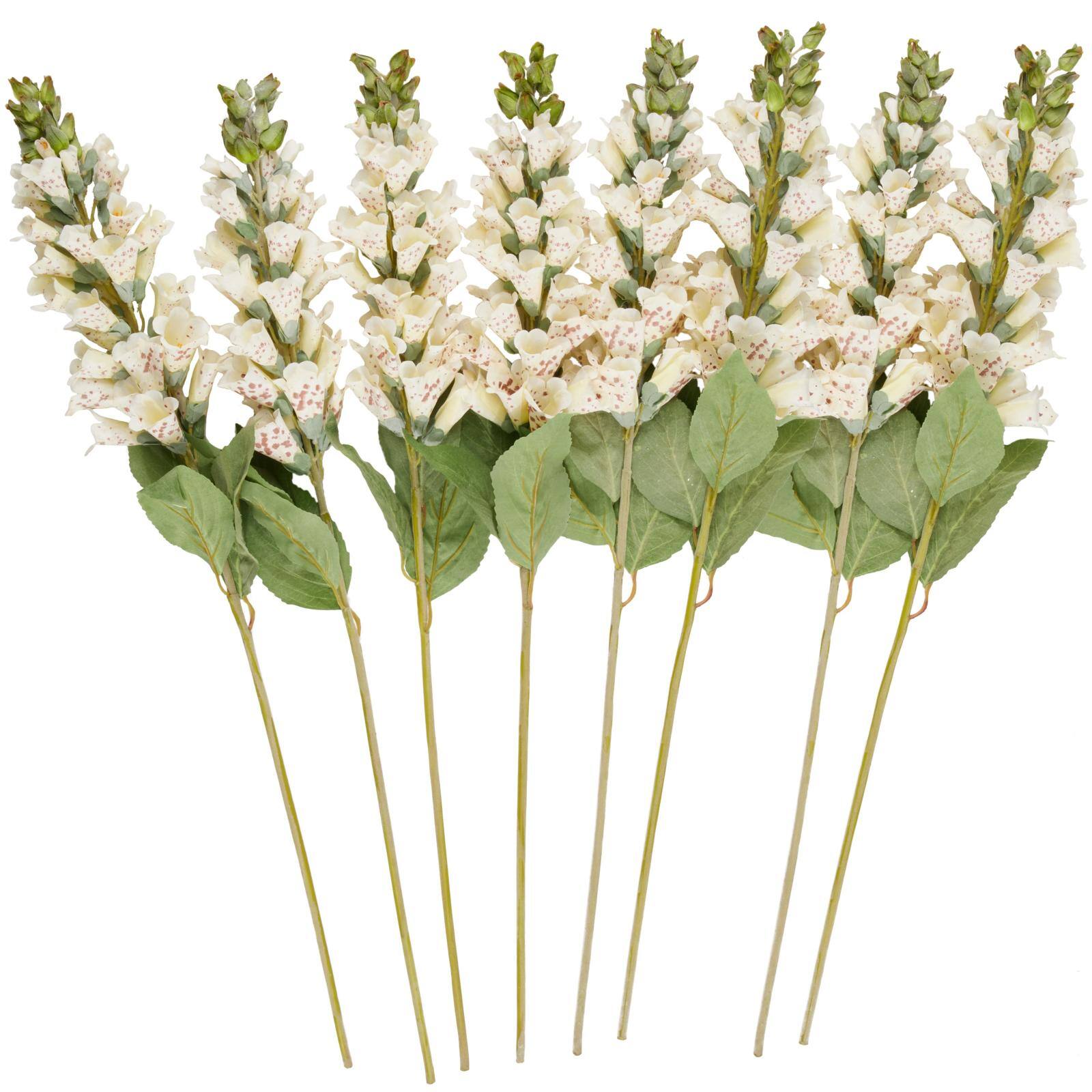 32" White Foxglove Artificial Flower Stem, 8ct.