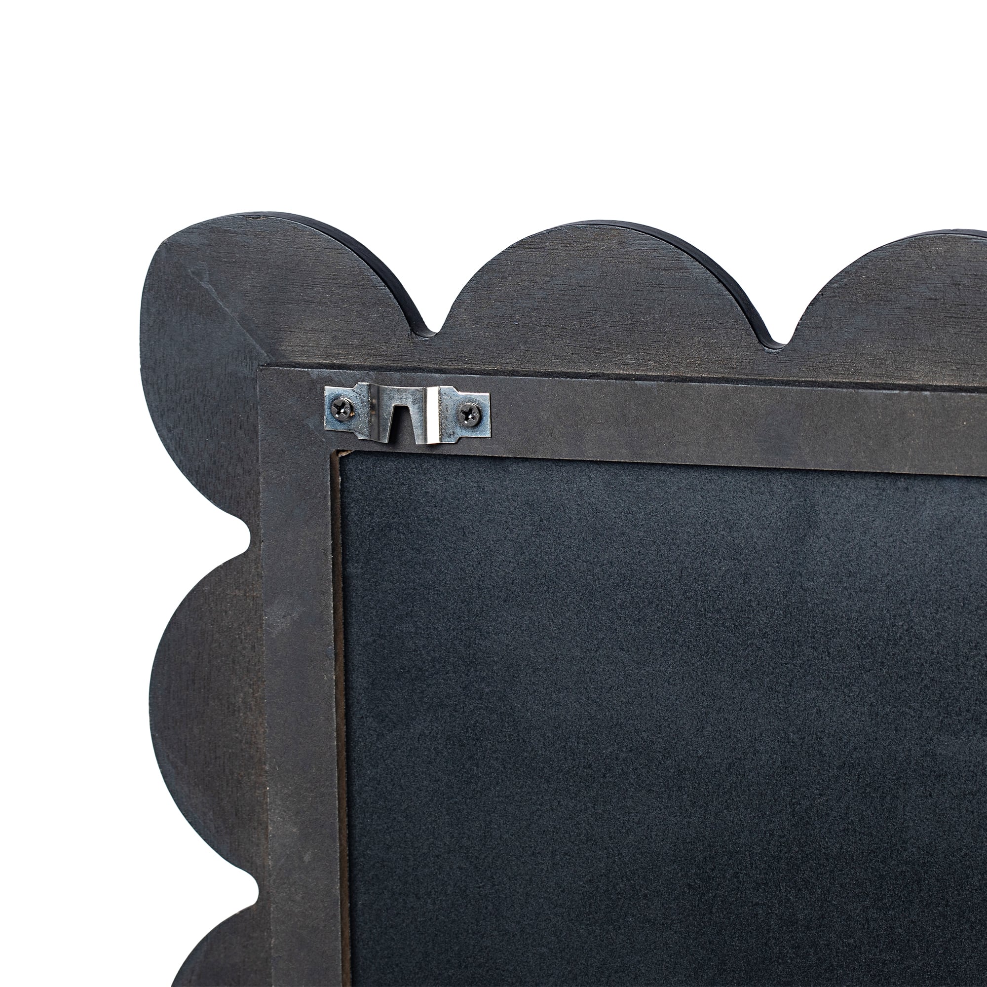 Glitzhome® 42.5" Modern Black Wood Frame Wavy Rectangle Wall Mirror