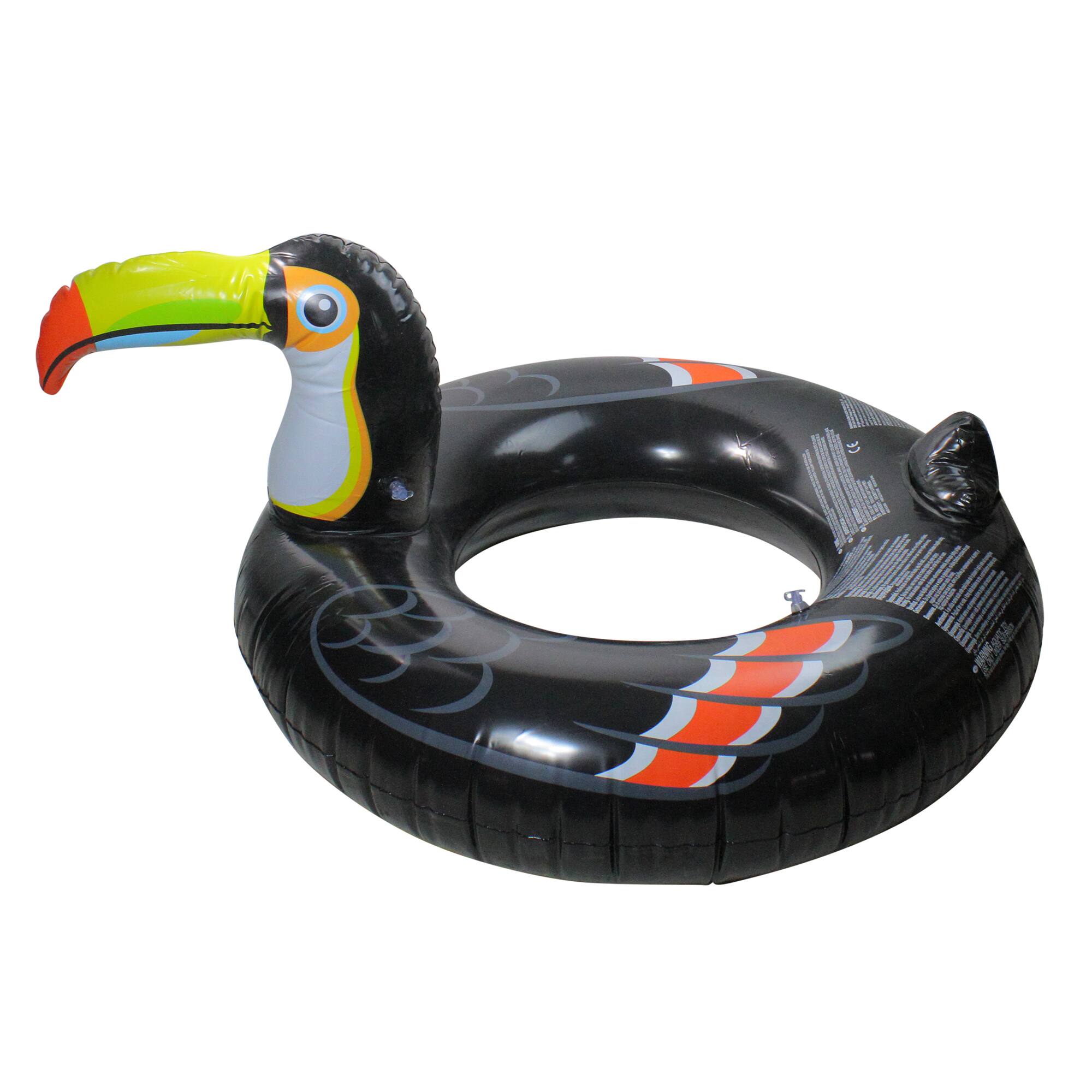 52&#x22; Black Jumbo Toucan Inflatable Pool Ring Float
