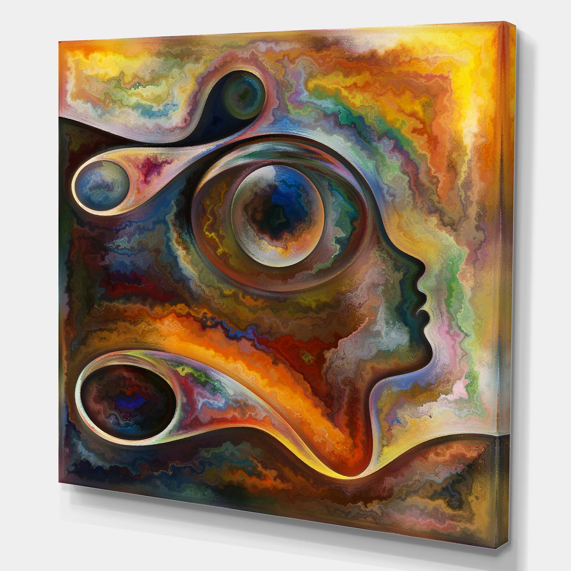 Designart - Inner Reality Landscape Painting - Modern & Contemporary Canvas Wall Art Print