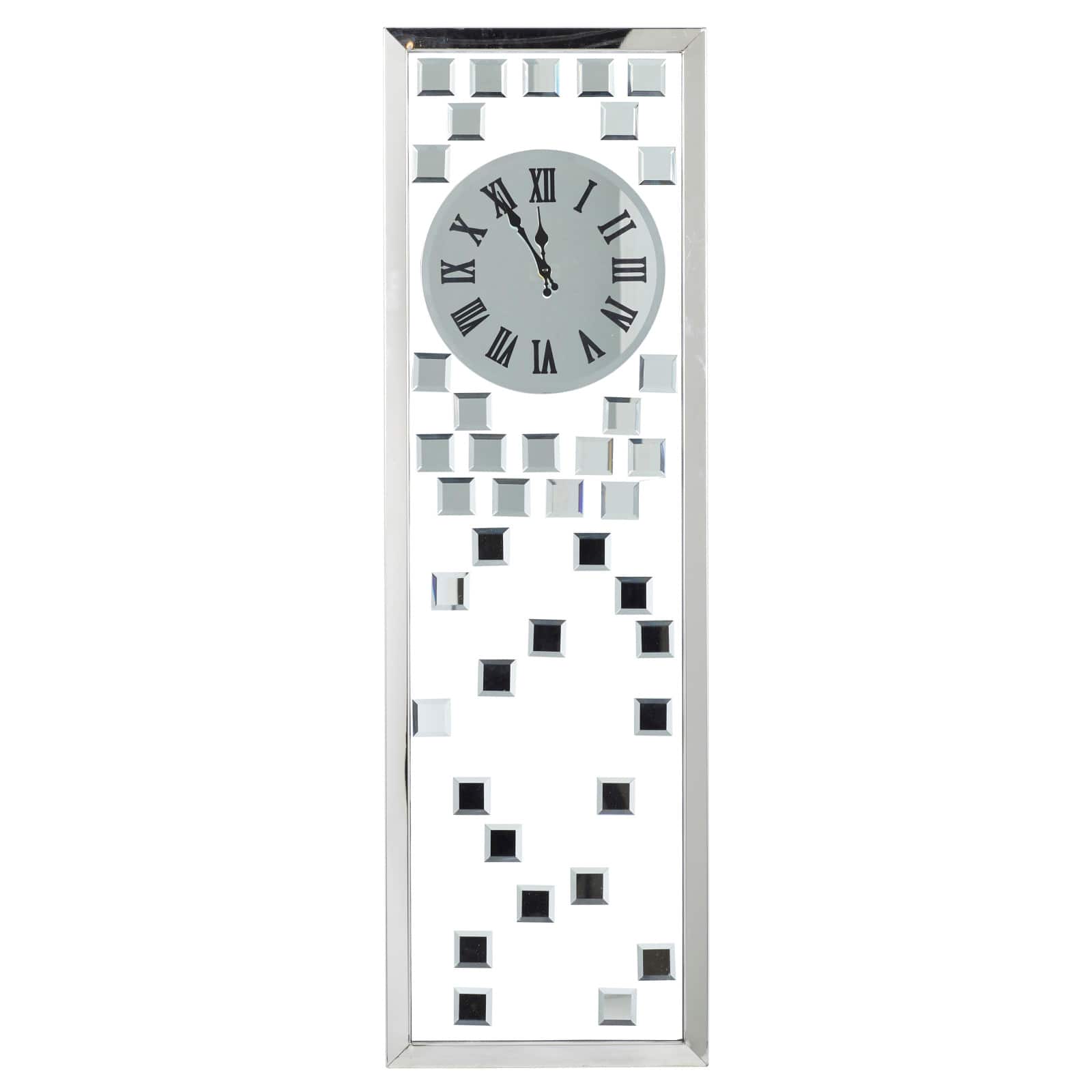 42" Silver Stainless Steel Glam Wall Clock