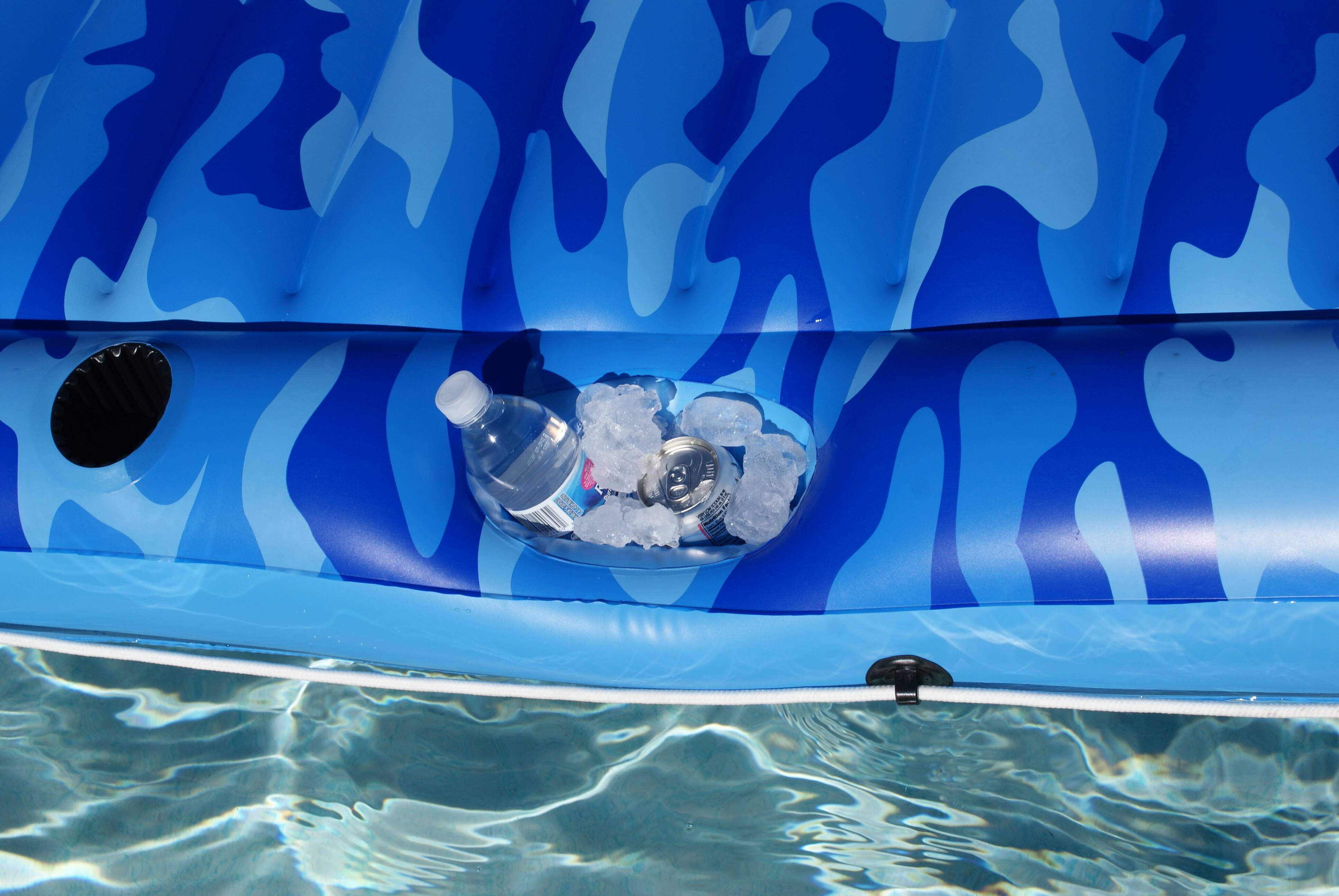 7ft. Inflatable Blue Camouflage Sumo Sized Swimming Pool Raft