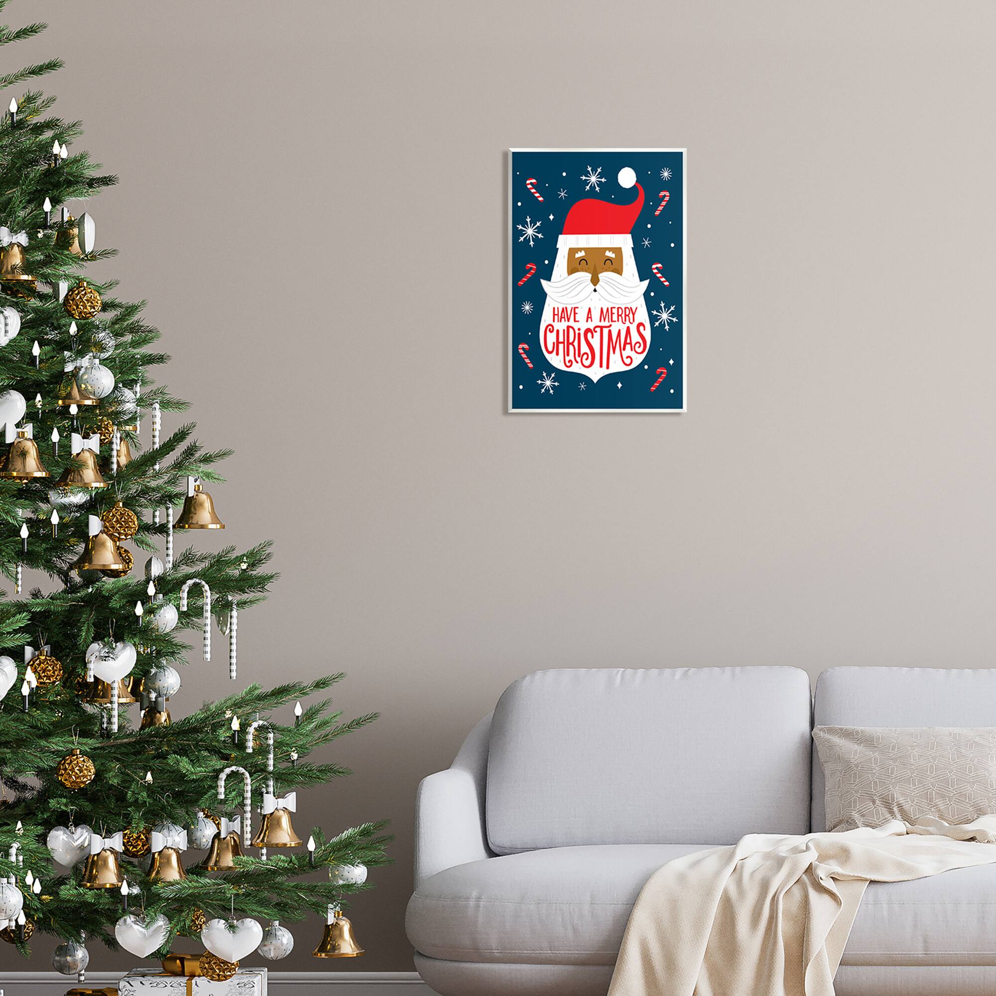 Stupell Industries Have Merry Christmas Patterned Santa Wall Plaque Art