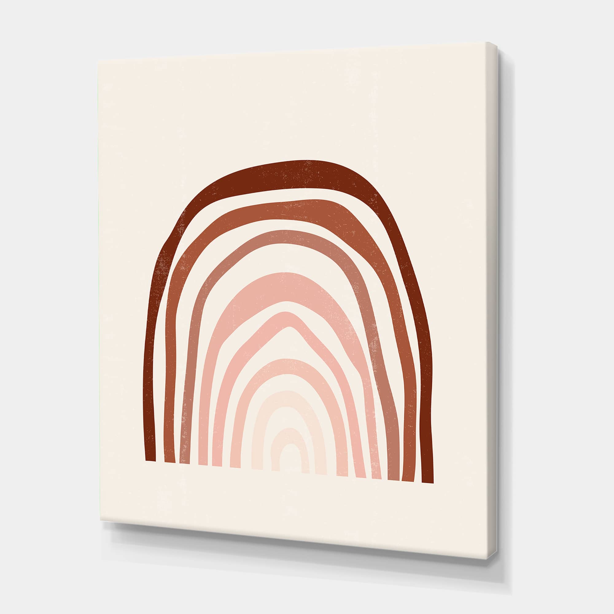 Designart - Terracotta Minimalist Boho Rainbow I - Modern Canvas Wall Art Print